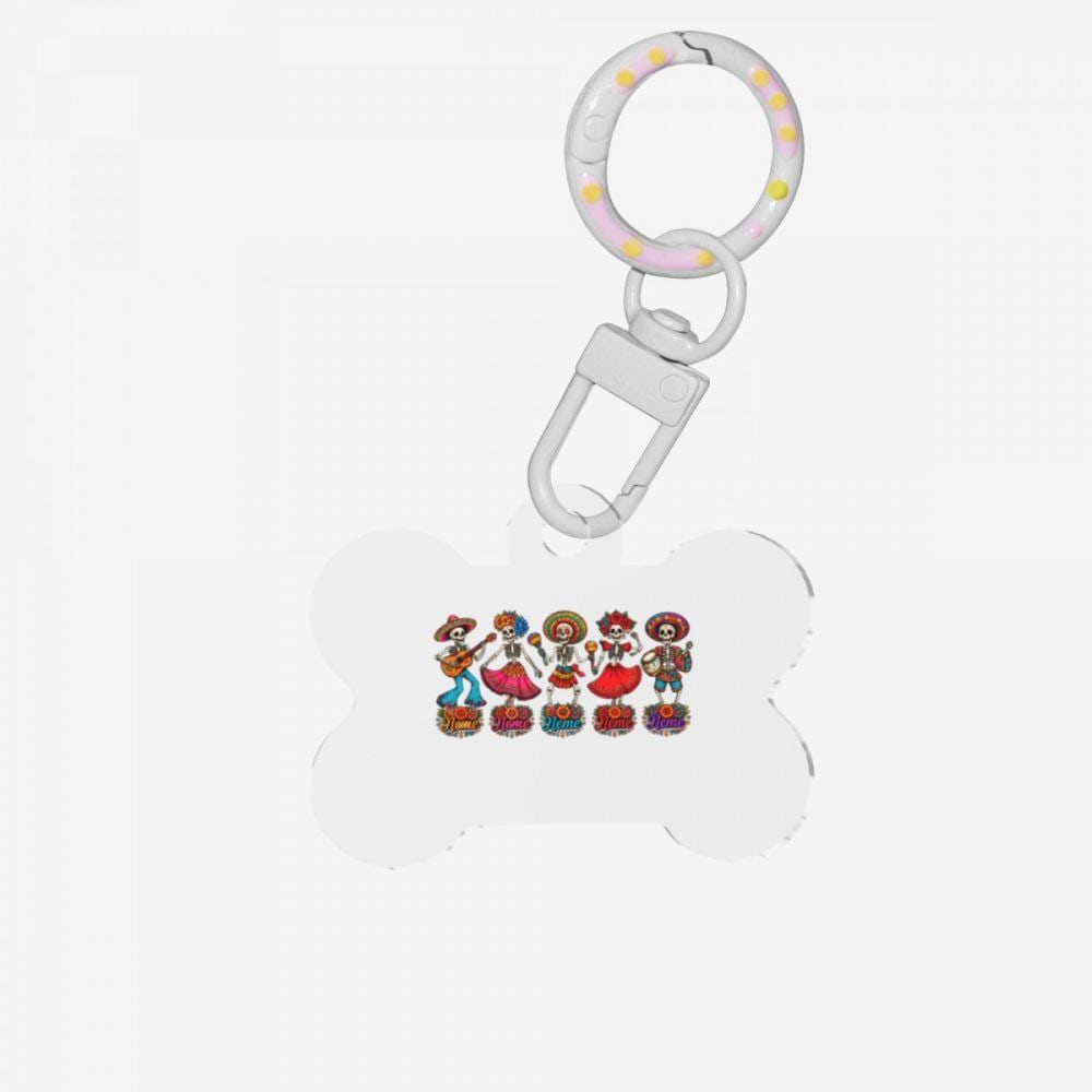 Day of the Dead Celebration Bone-Shaped Pet ID Tag