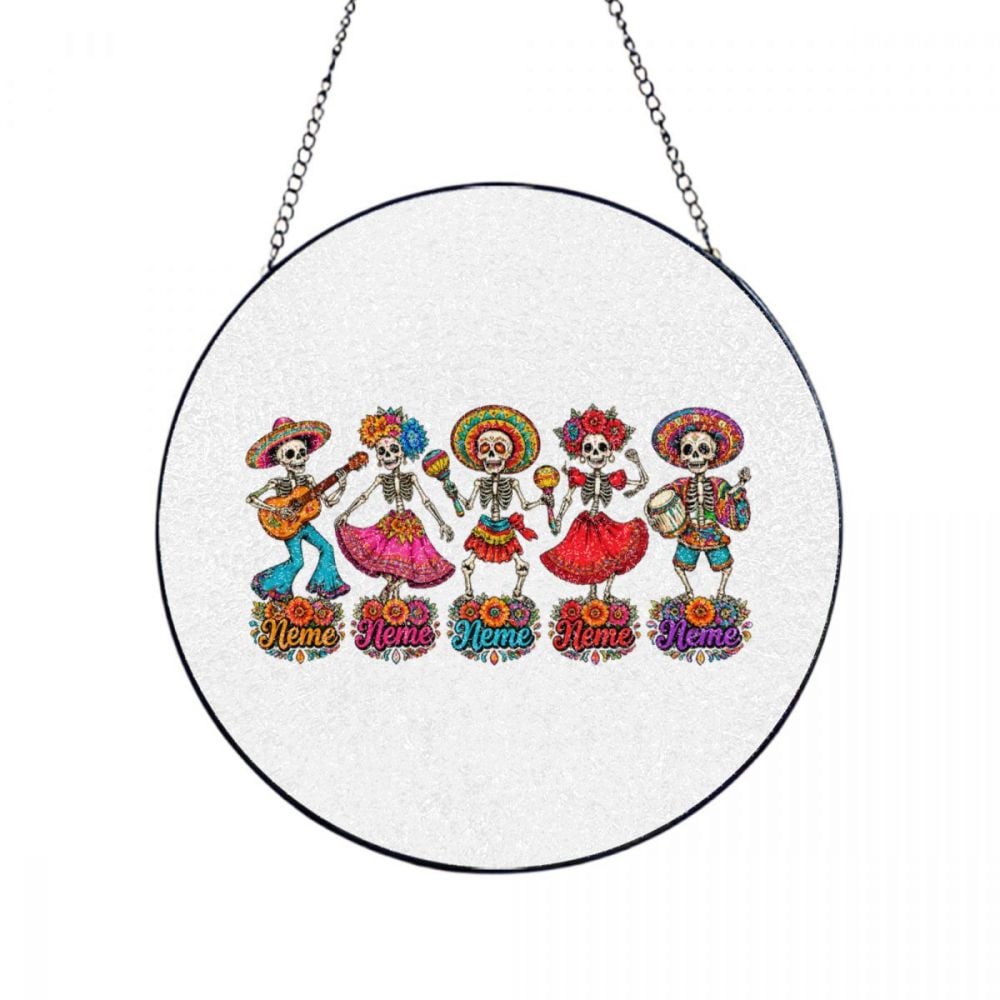 Day of the Dead Celebration Glass Suncatcher
