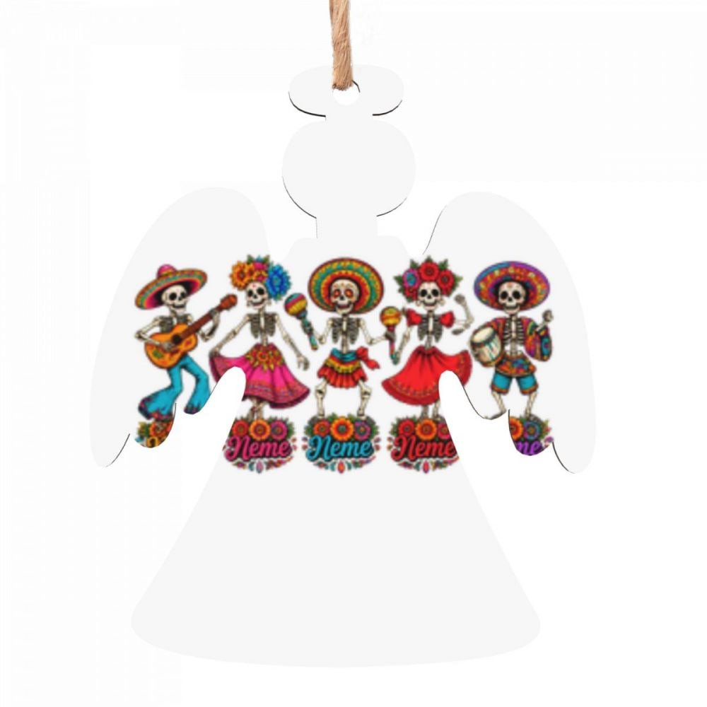 Day of the Dead Celebration Wooden Christmas Ornament