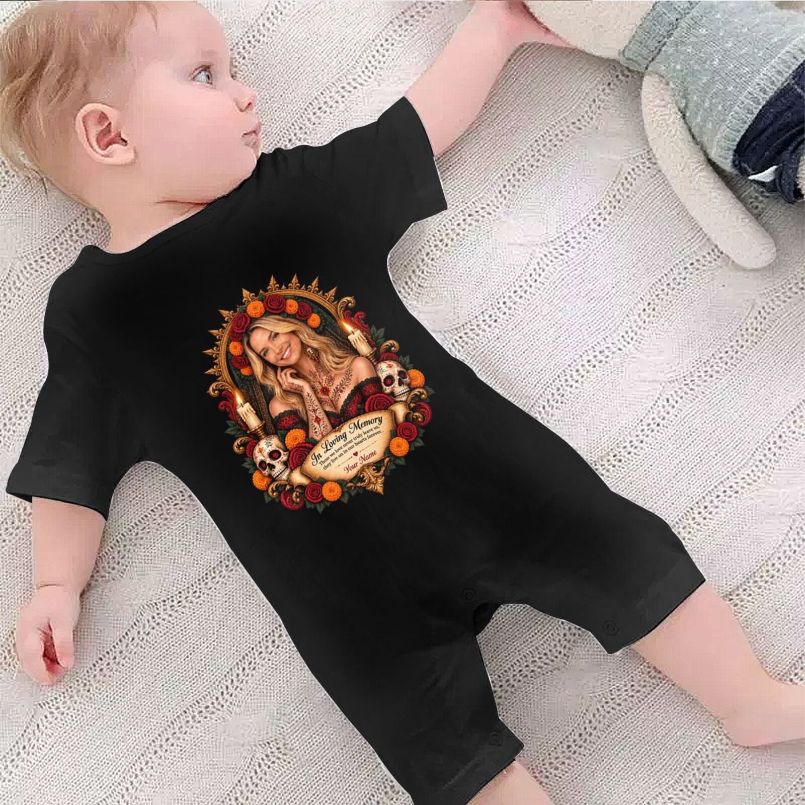 Day of the Dead Portrait Baby Jumpsuit