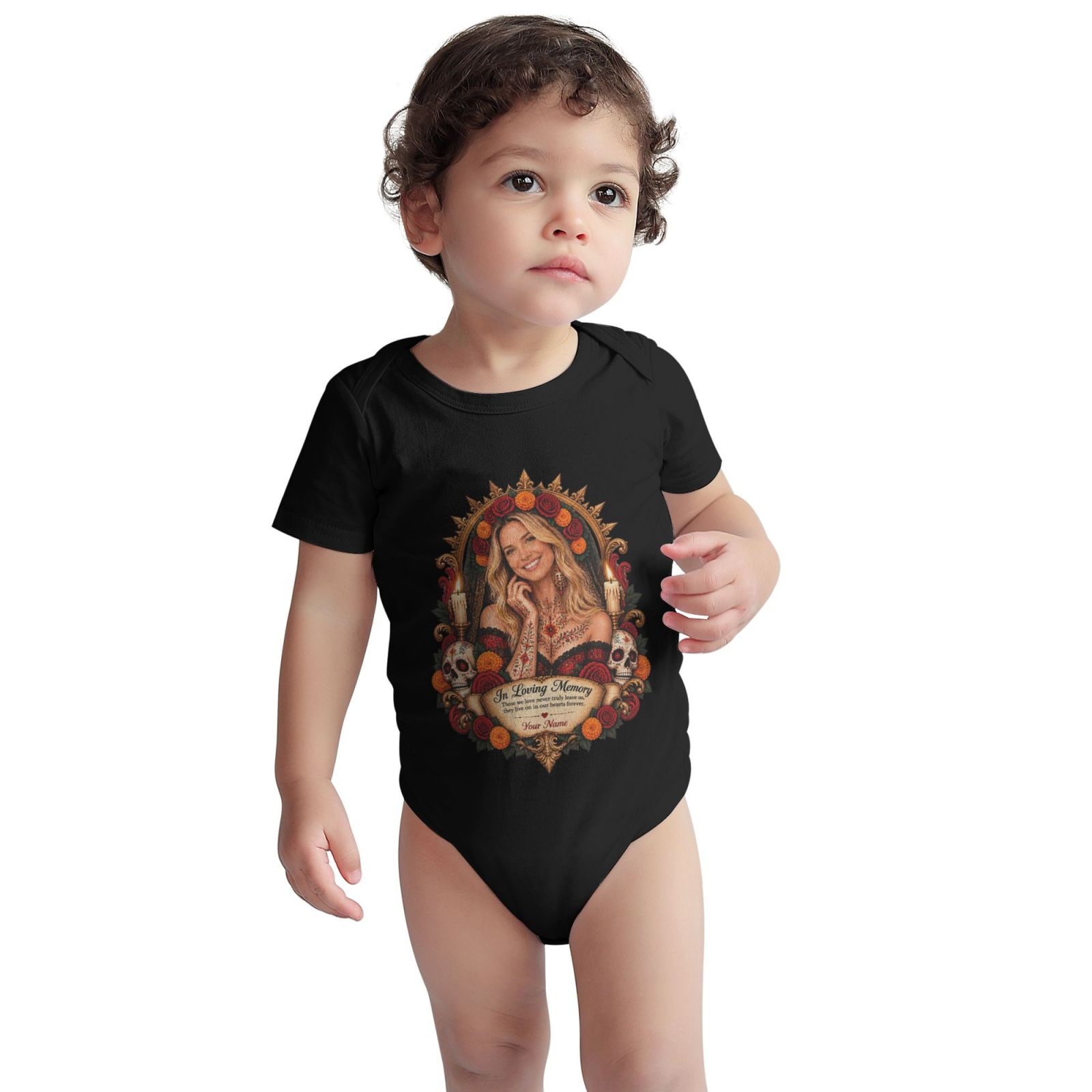 Day of the Dead Portrait Baby Short-Sleeve Onesie