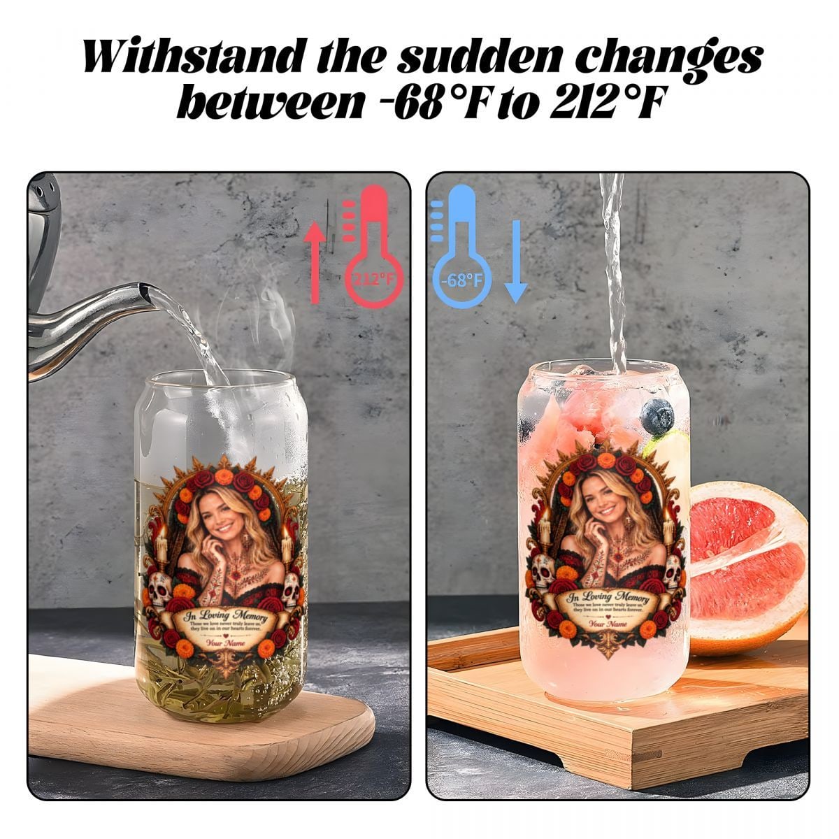 16oz Glass Can with Bamboo Lid
