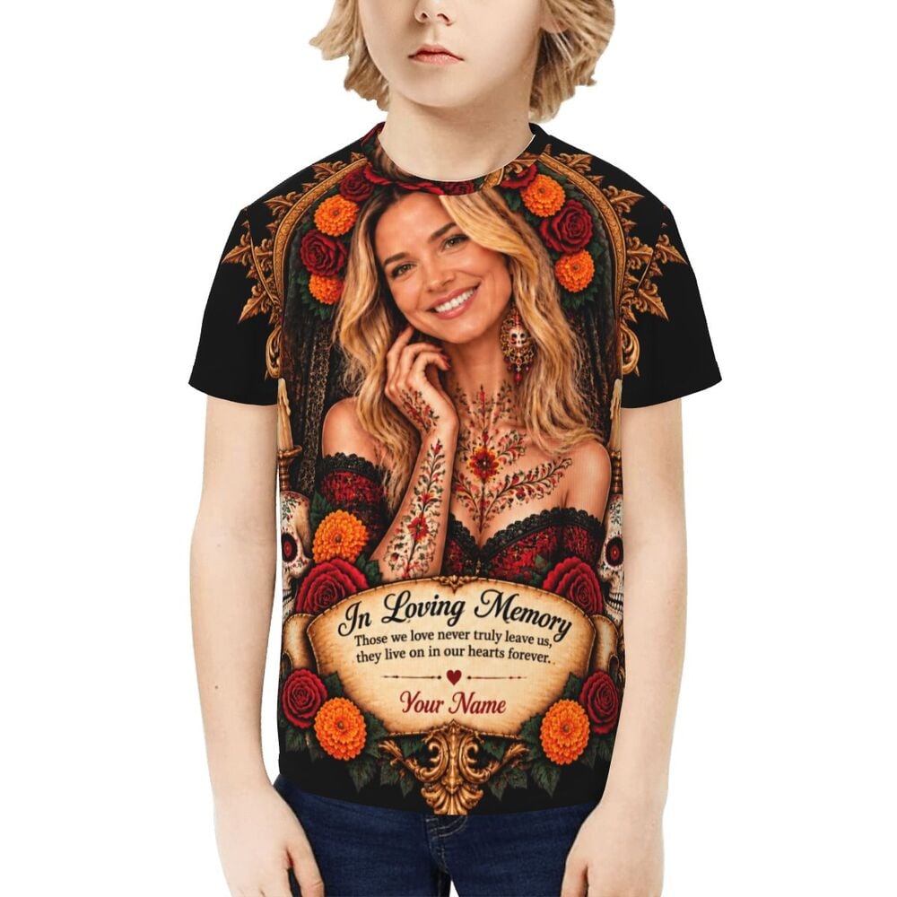Porträt zum Tag der Toten Kinder-T-Shirt