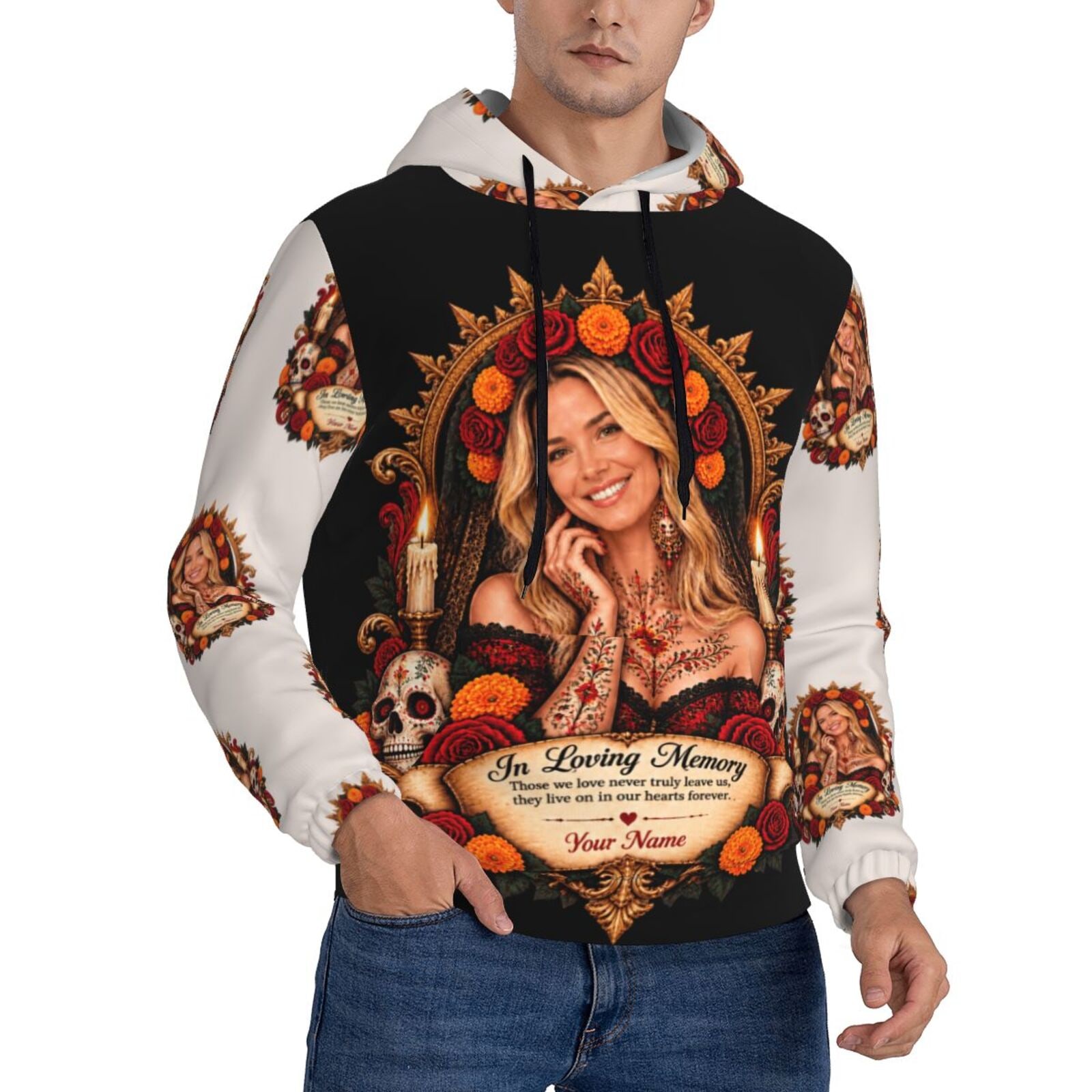 Day of the Dead Portrait Men's Hoodie