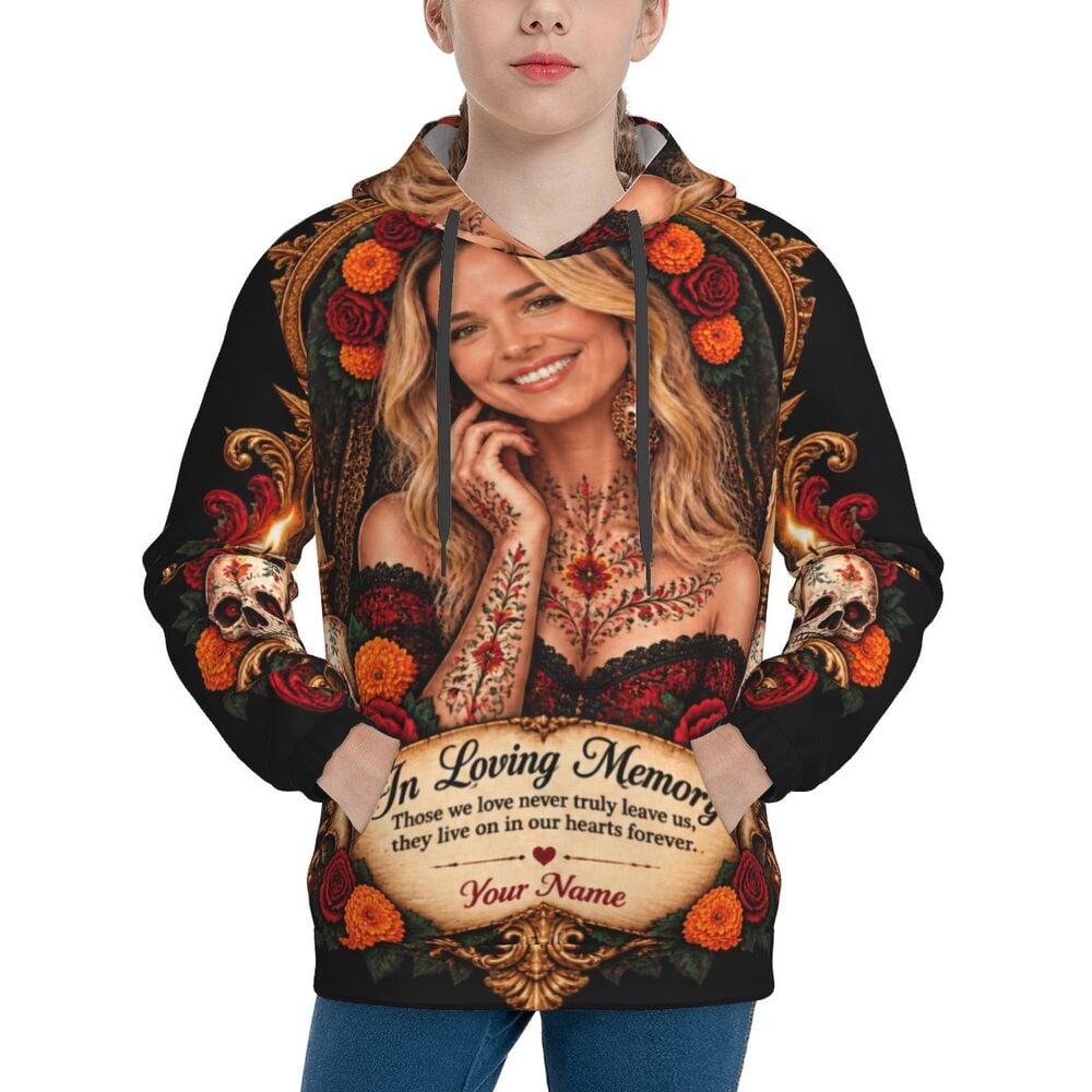 Porträt zum Tag der Toten Teen-Pullover-Hoodie
