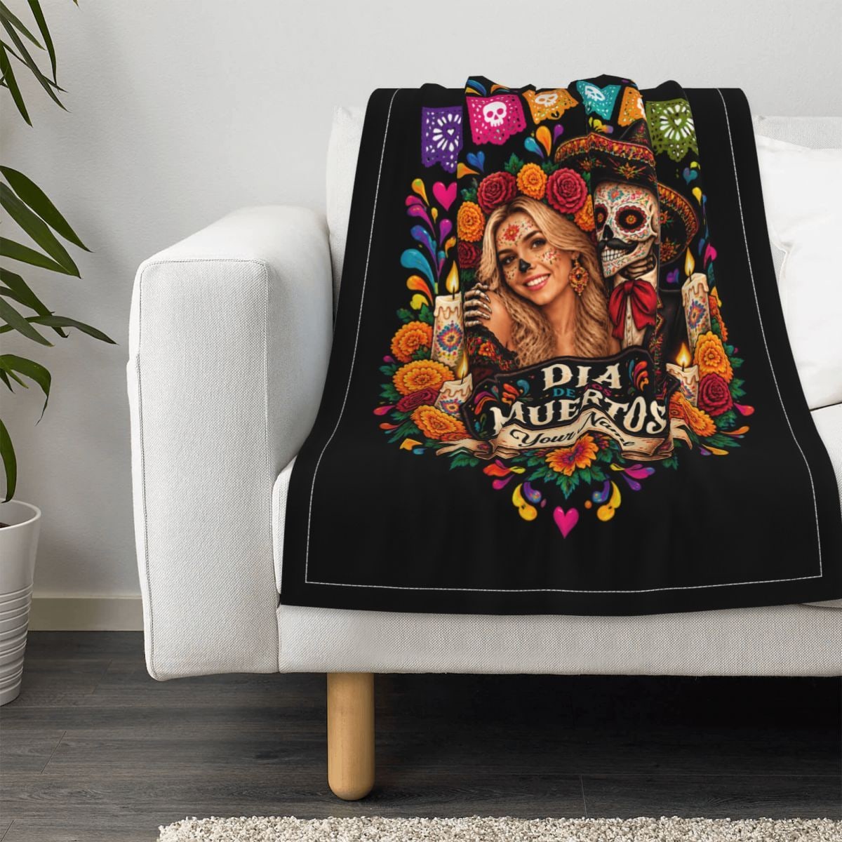 Brillo de cempasúchil del Día de Muertos Manta para bebé de 30×40 pulgadas