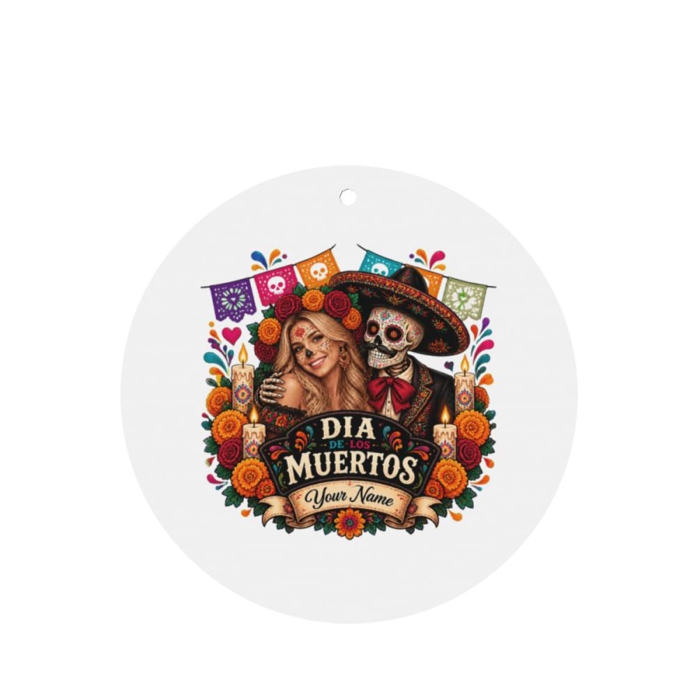 Brillo de cempasúchil del Día de Muertos Car Air Freshener