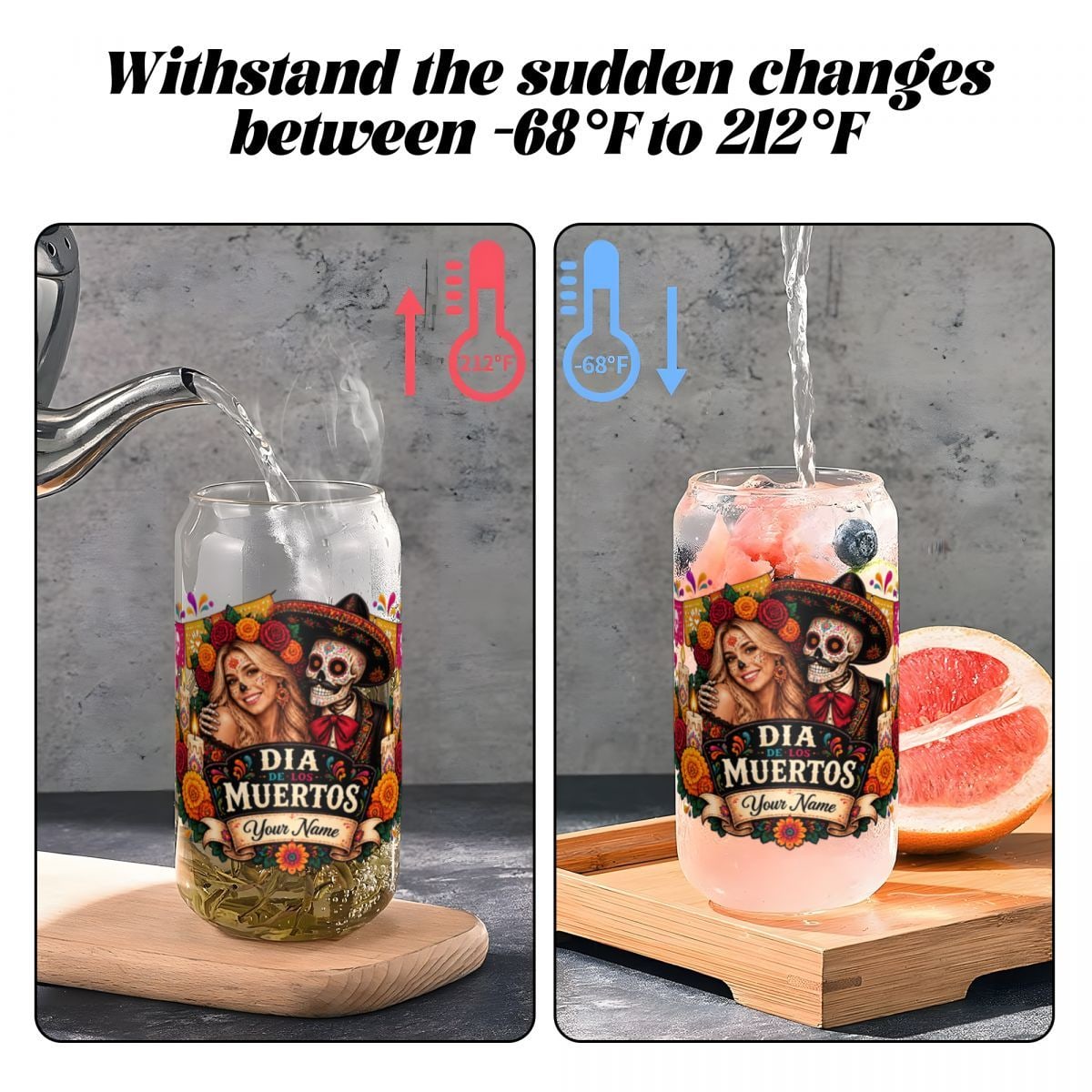 16oz Glass Can with Bamboo Lid