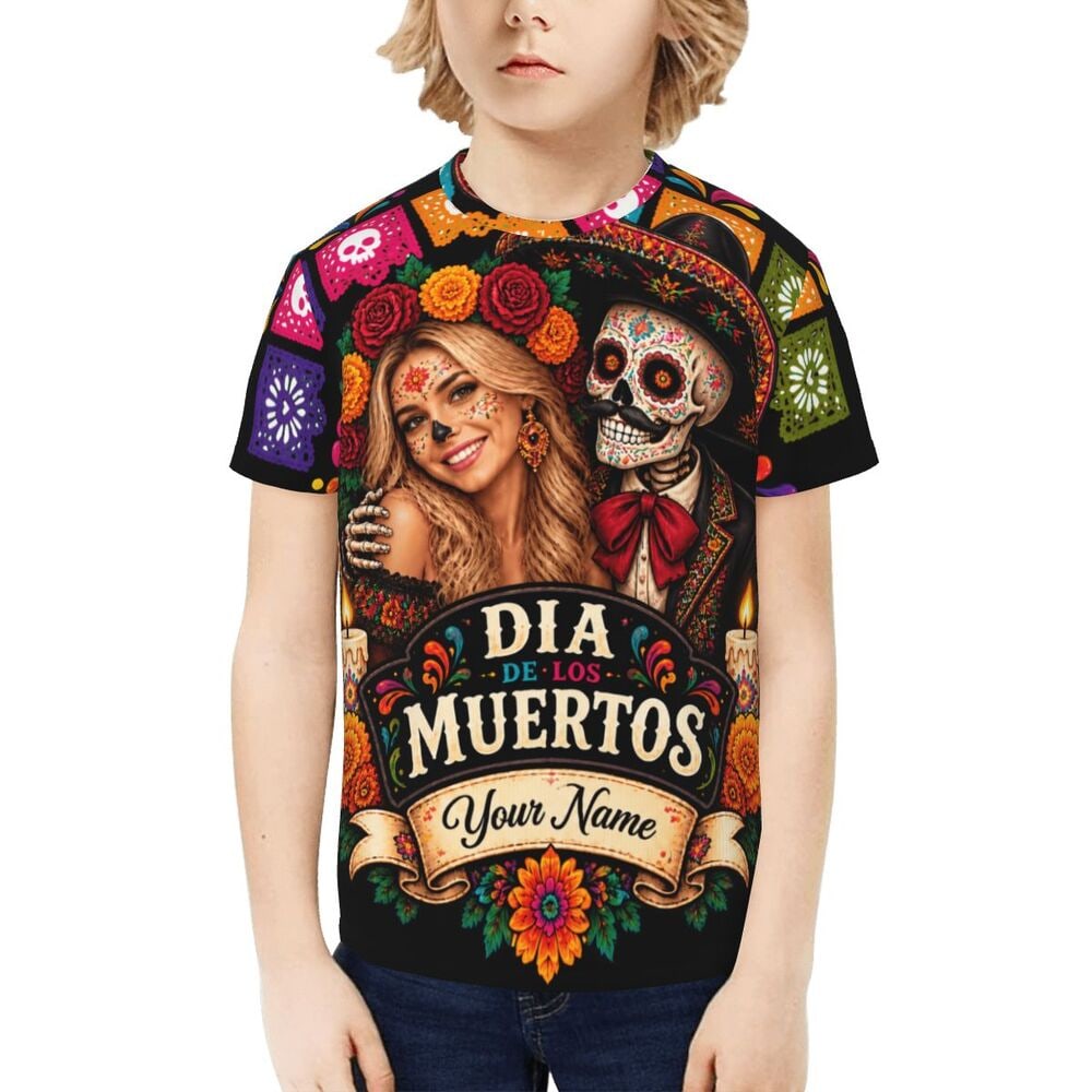 Day of the Dead Marigold Glow Kids T-Shirt