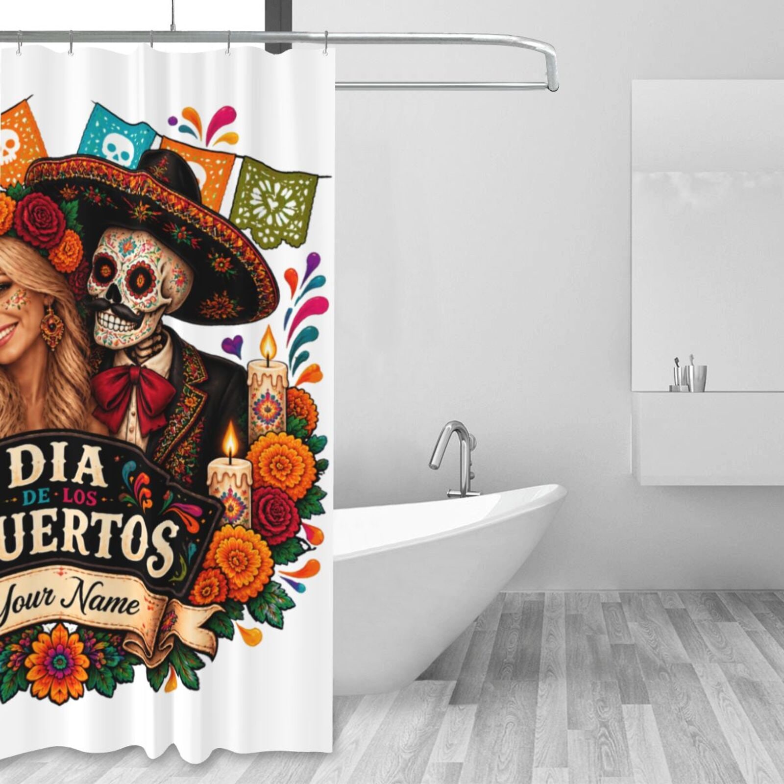 Cortina de ducha 60×72 pulgadas — front-4