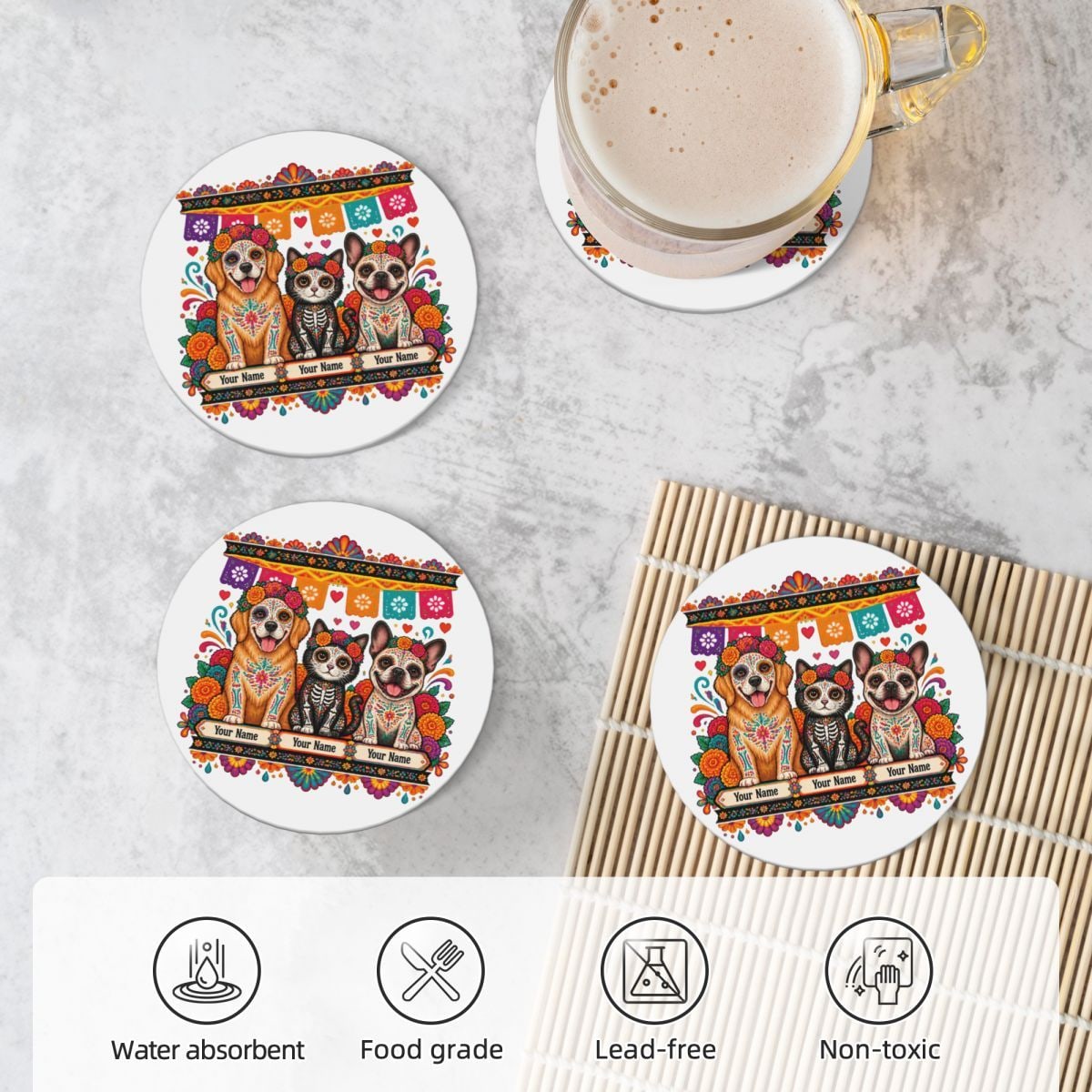 Ceramic Coaster Set of 4