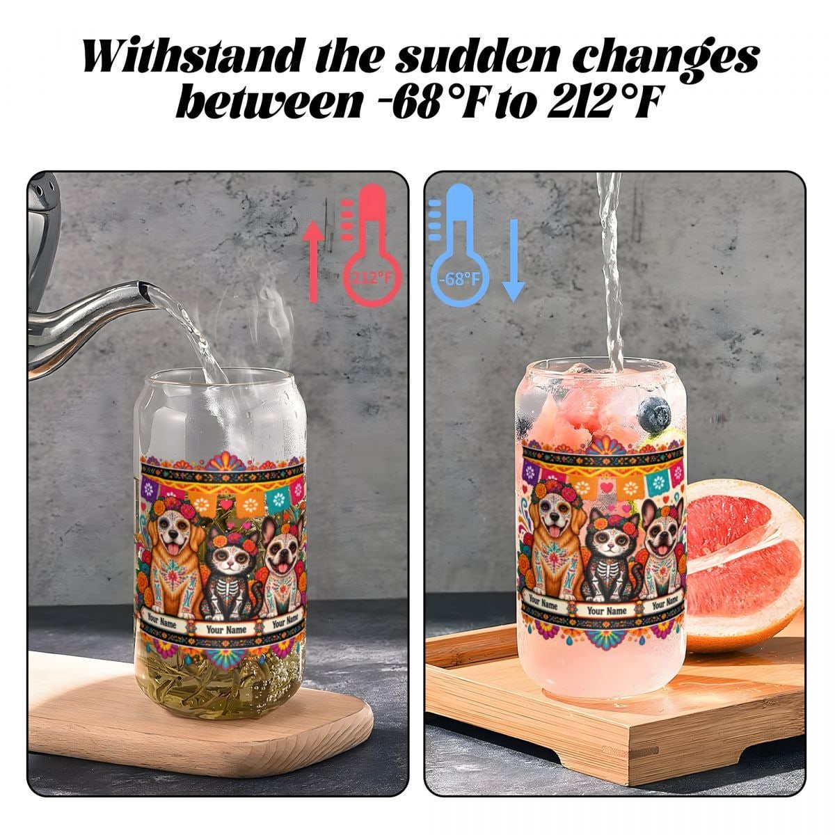 16oz Glass Can with Bamboo Lid