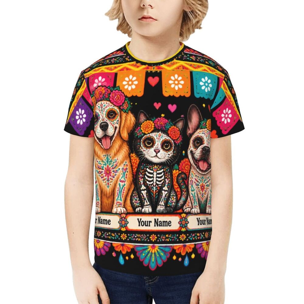Day of the Dead Pets Kids T-Shirt