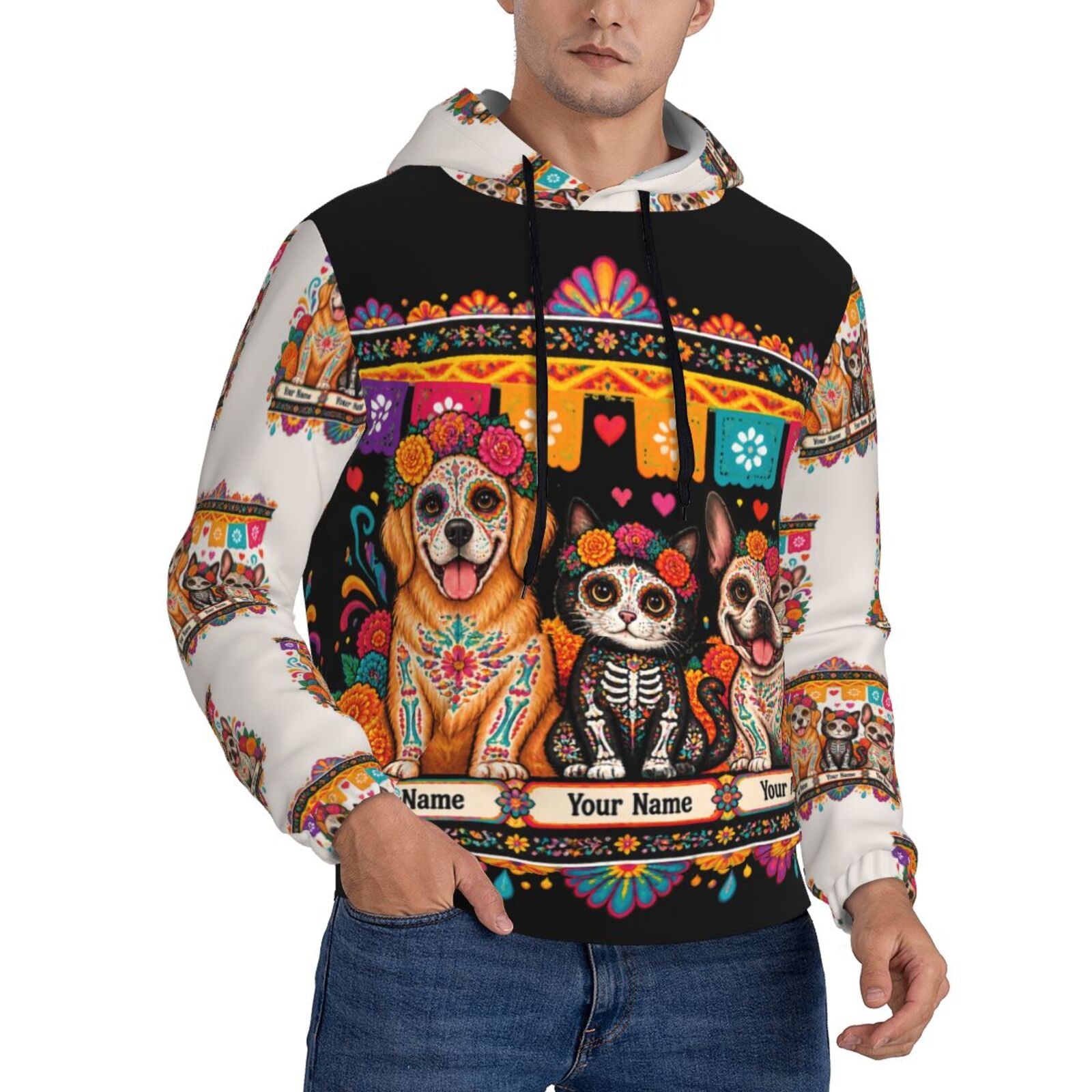 Haustiere zum Tag der Toten Herren-Hoodie