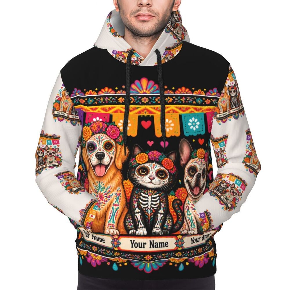 Day of the Dead Pets Men's Hoodie