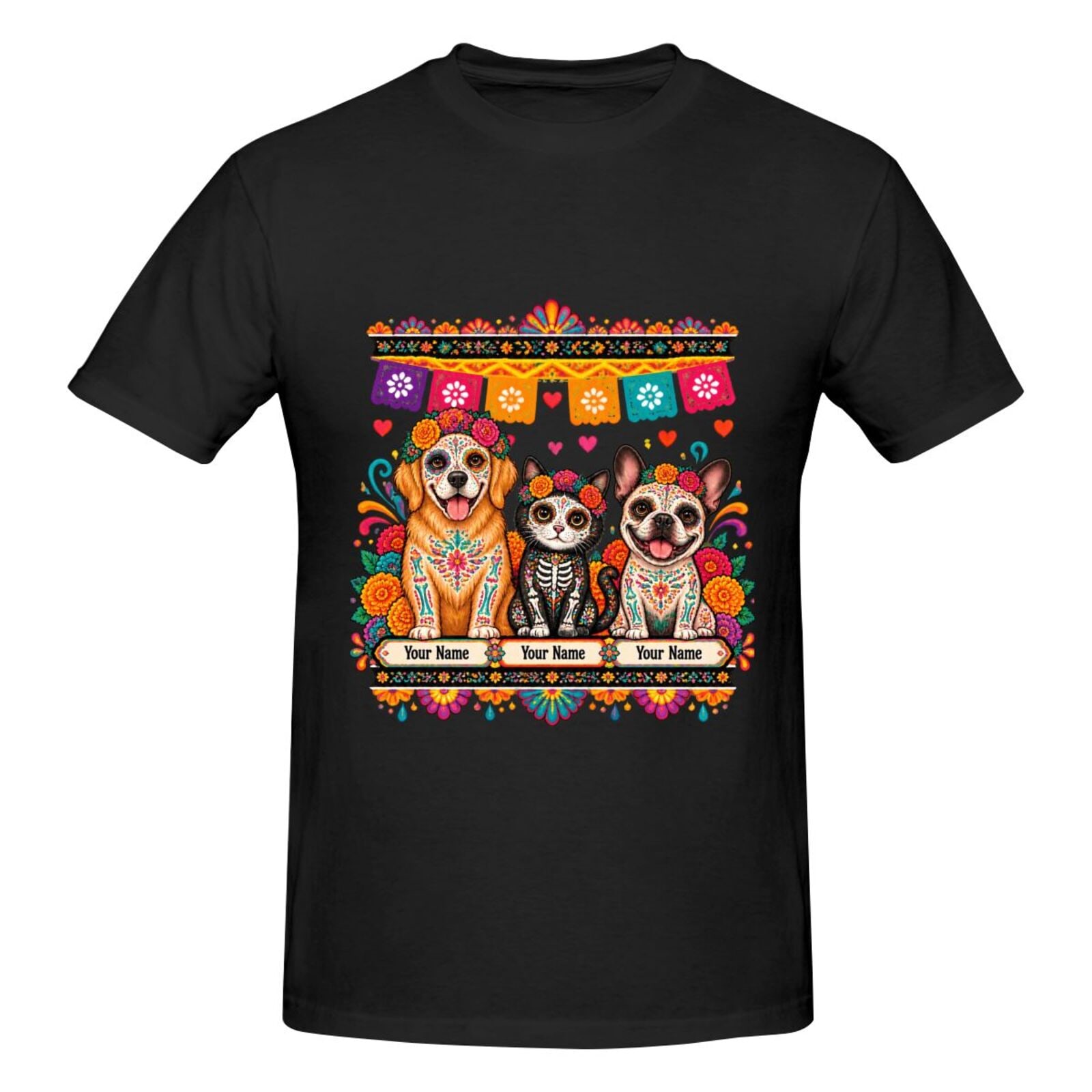 Haustiere zum Tag der Toten Herren-T-Shirt