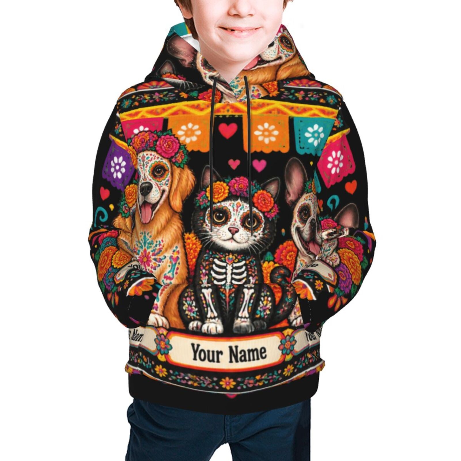 Haustiere zum Tag der Toten Jugend-Hoodie