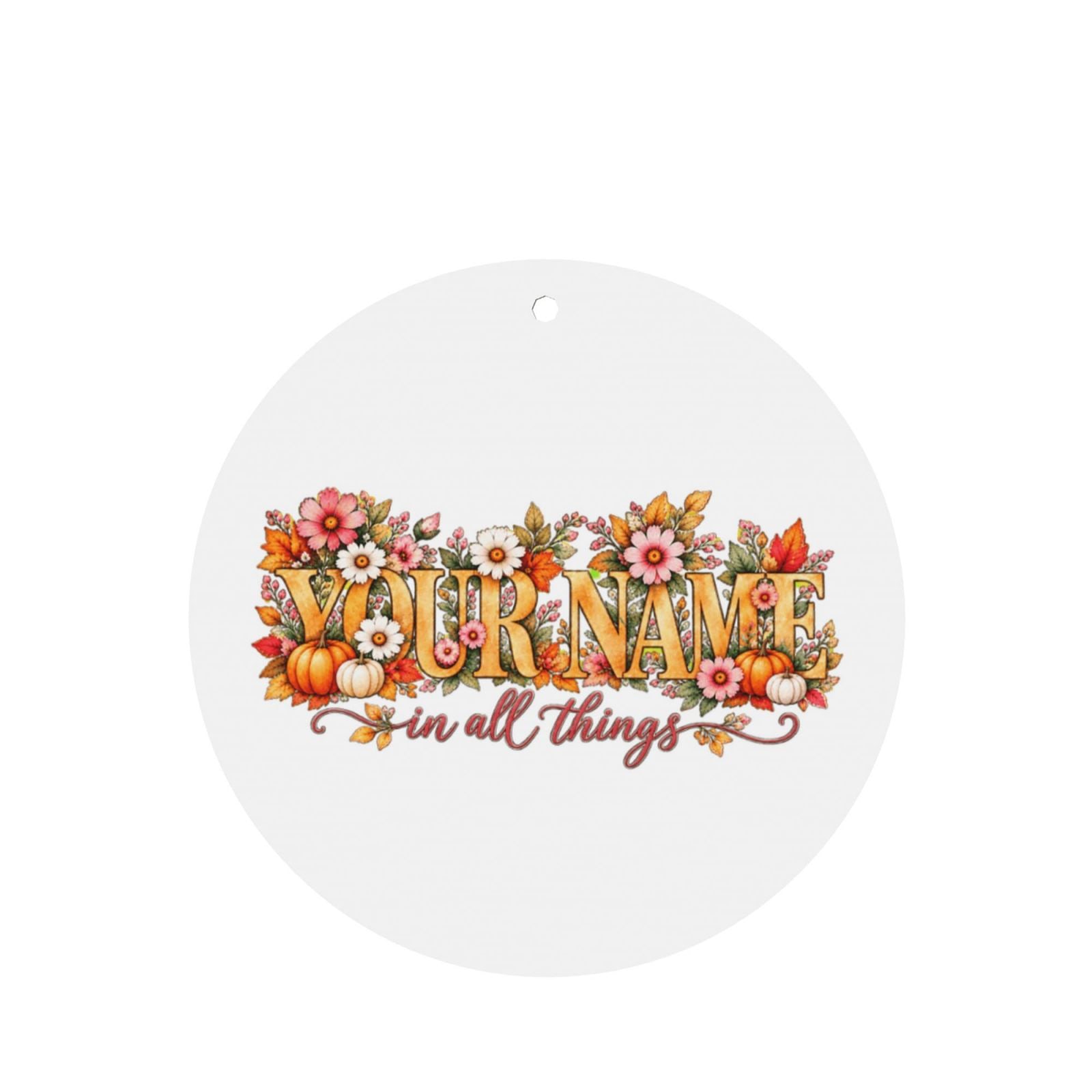 Thanksgiving Floral Portrait Car Air Freshener