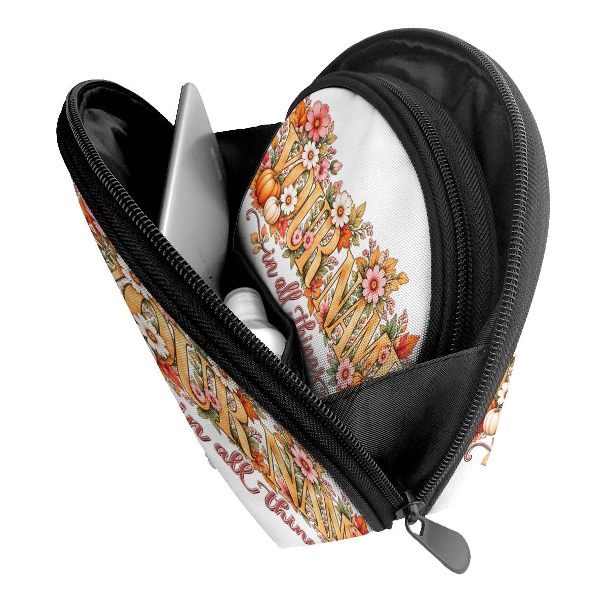Thanksgiving Floral Portrait Clutch Pouch