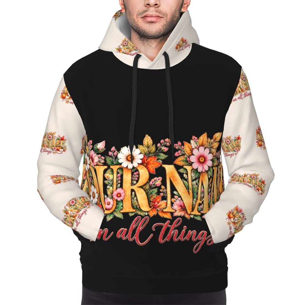 Thanksgiving Floral Portrait Men's Hoodie