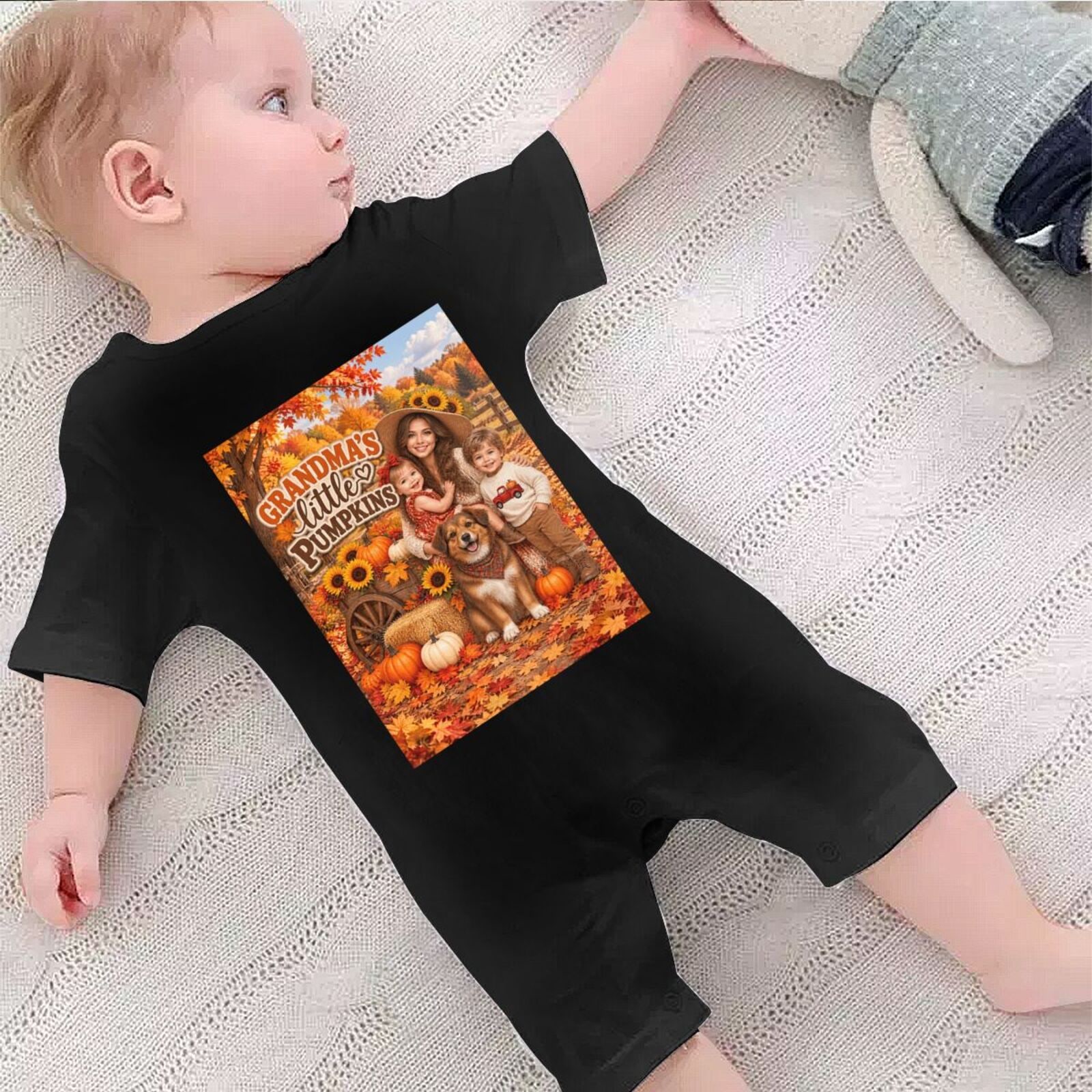 Thanksgiving Family Portrait Baby Jumpsuit