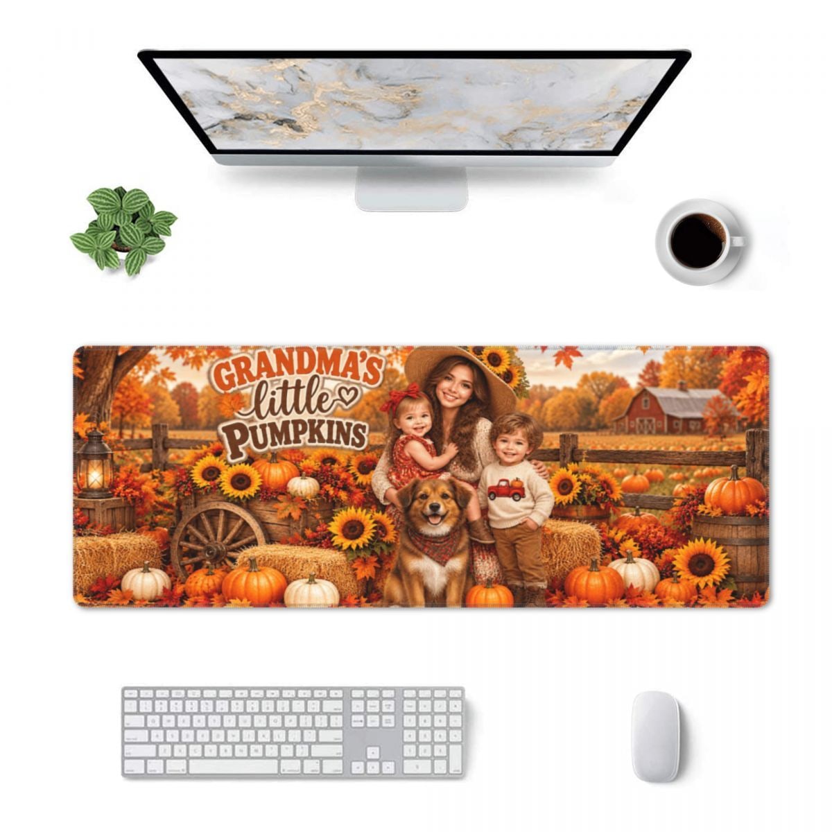 Thanksgiving Family Portrait Alfombrilla de escritorio de 11,8×31,5 pulgadas