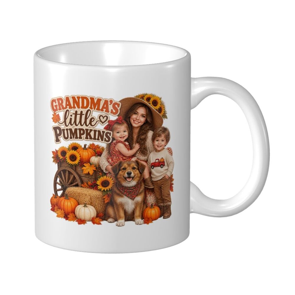 Thanksgiving Family Portrait White Glossy Mug 11oz