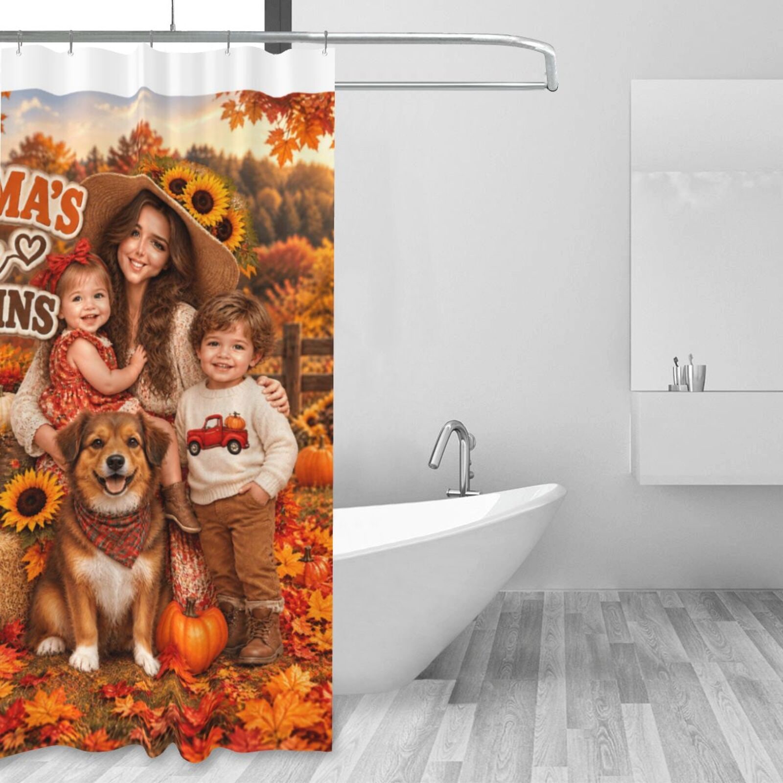 Thanksgiving Family Portrait Rideau de douche 60×72 po