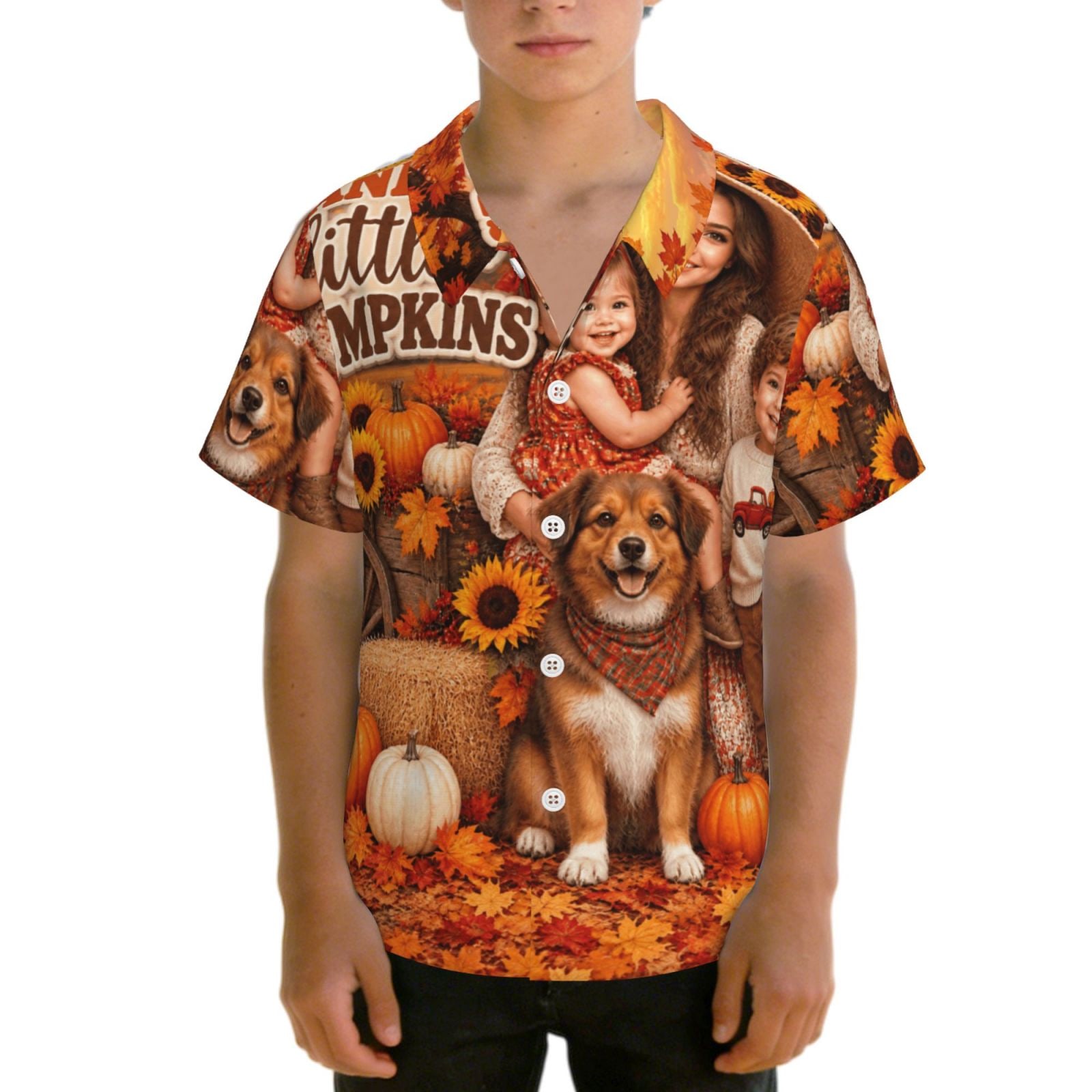 Thanksgiving Family Portrait Chemise hawaïenne pour ados