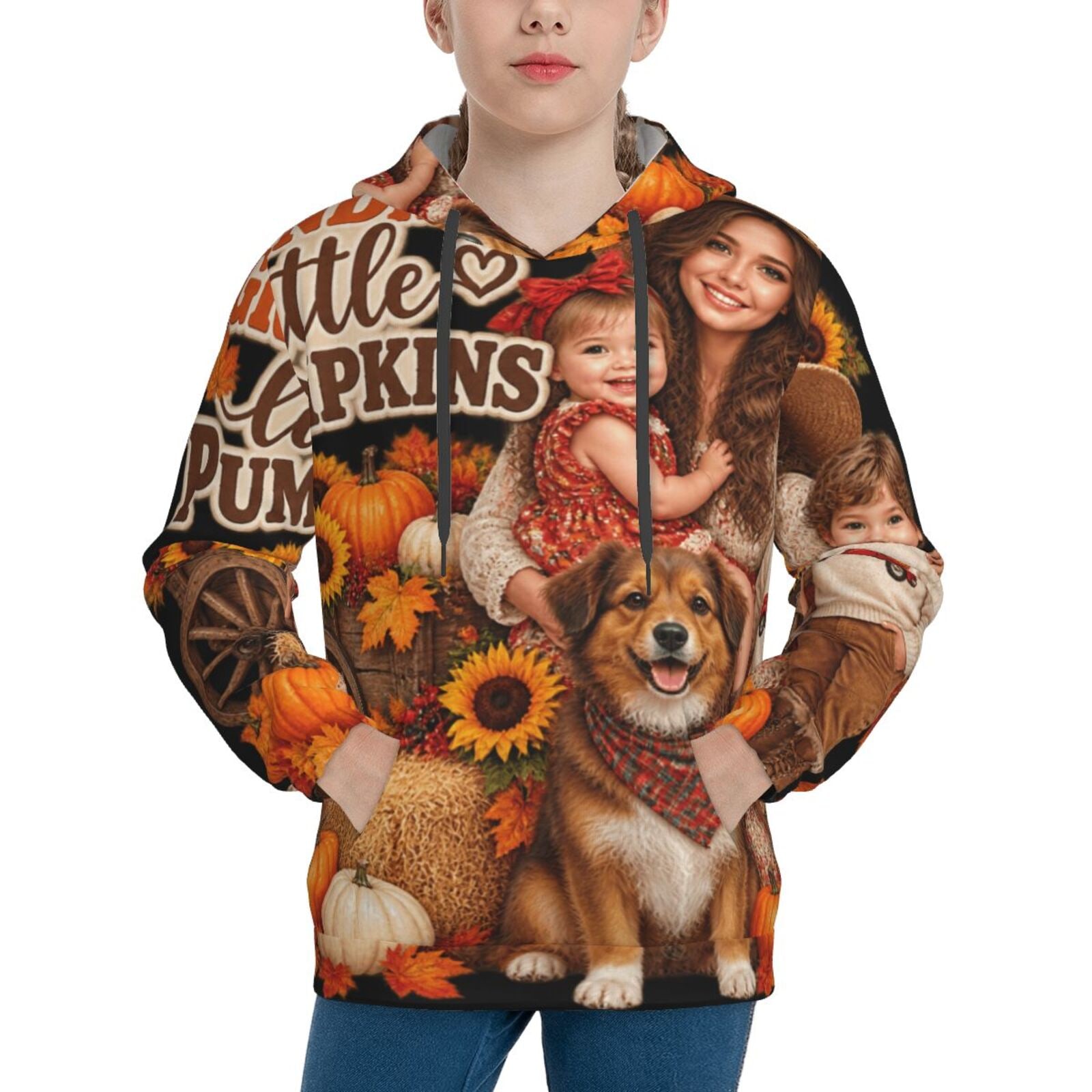 Thanksgiving Family Portrait Hoodie pull-over pour ados