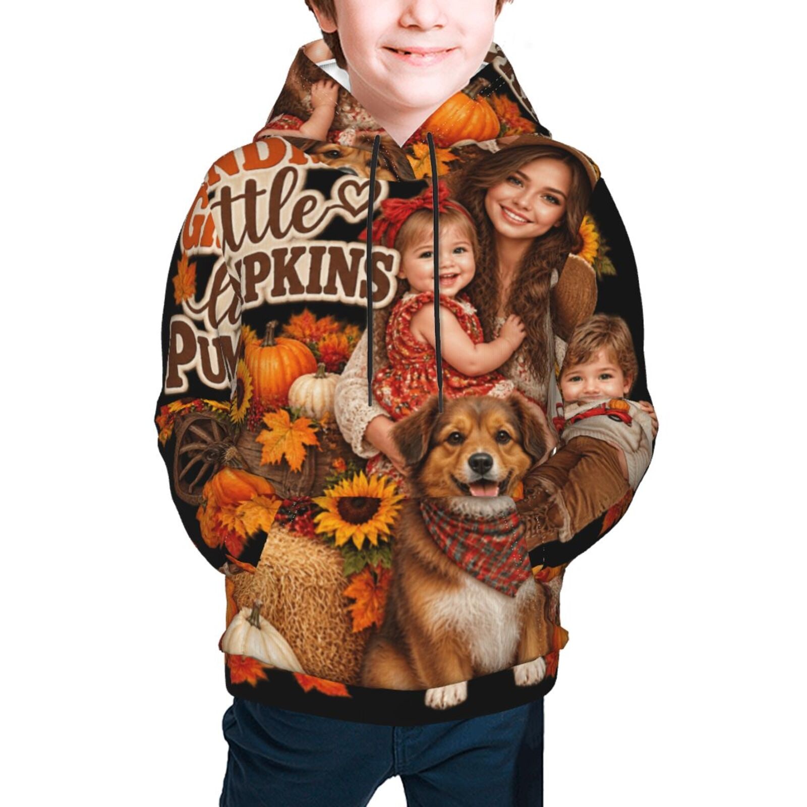 Thanksgiving Family Portrait Hoodie pour jeunes