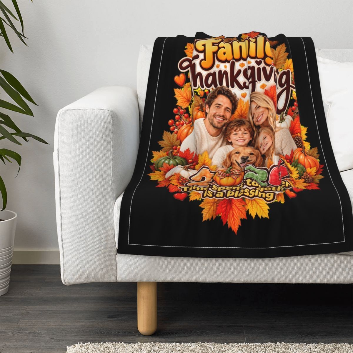 Thanksgiving Family Blessing Manta para bebé de 30×40 pulgadas