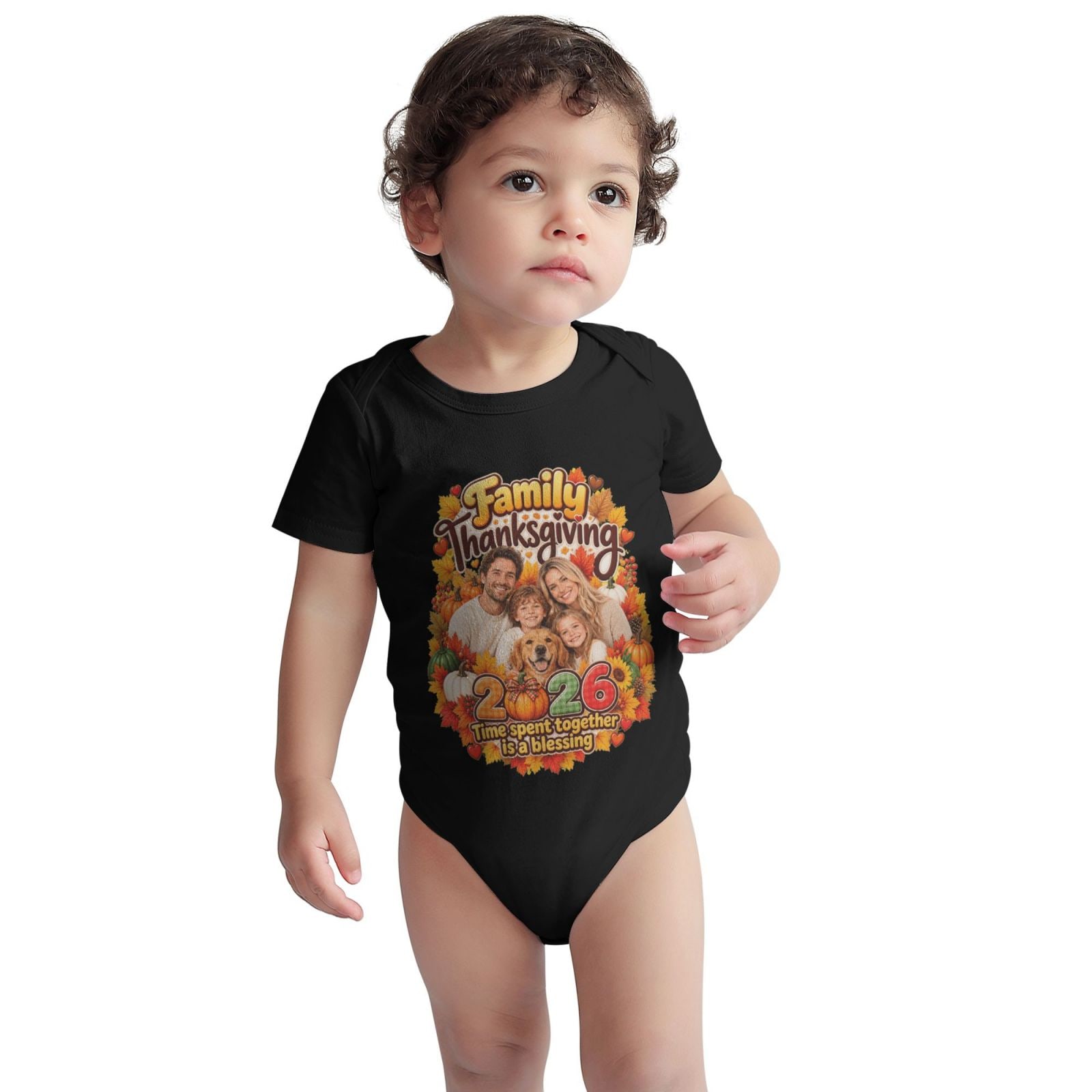 Thanksgiving Family Blessing Baby Short-Sleeve Onesie