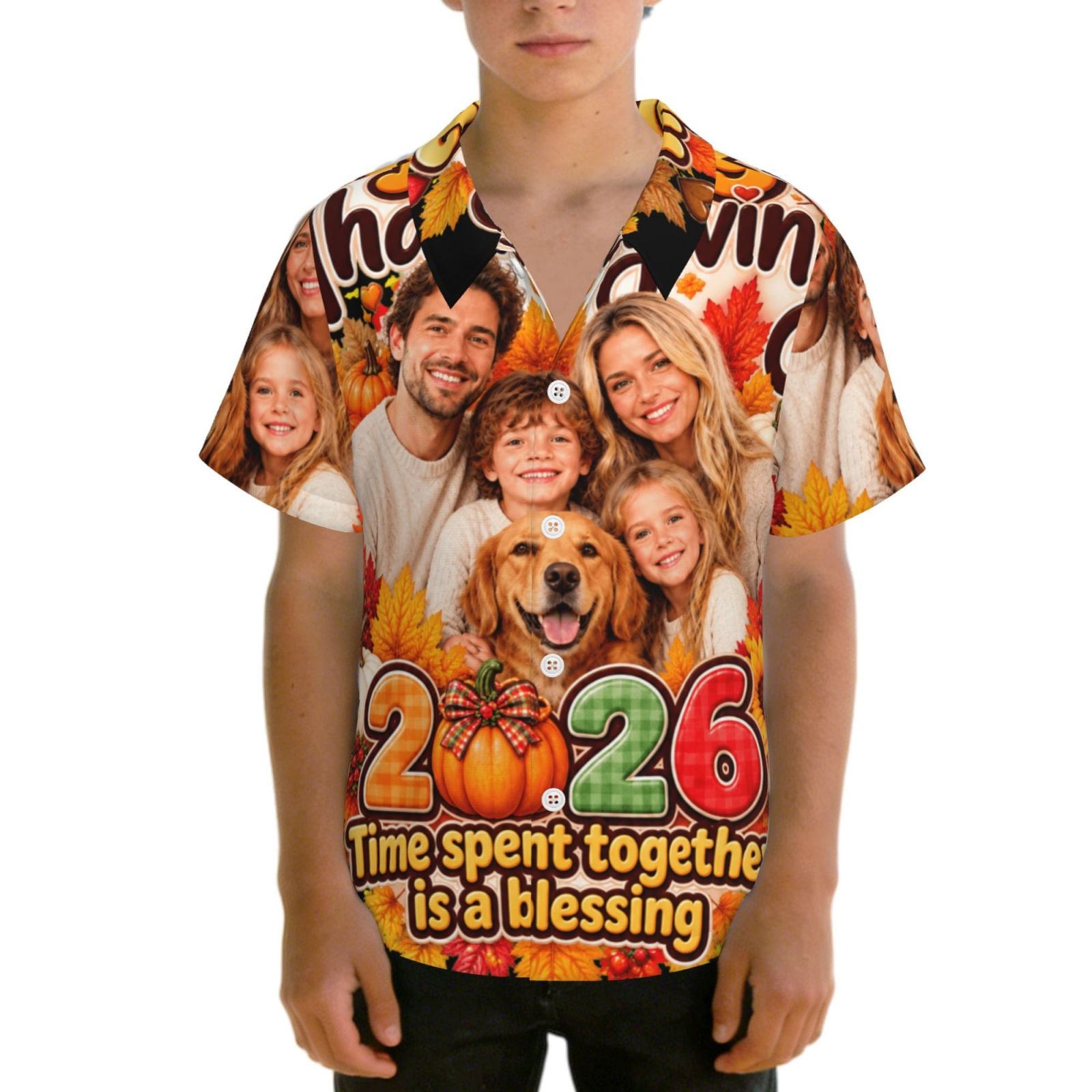 Thanksgiving Family Blessing Teen Hawaiian Shirt