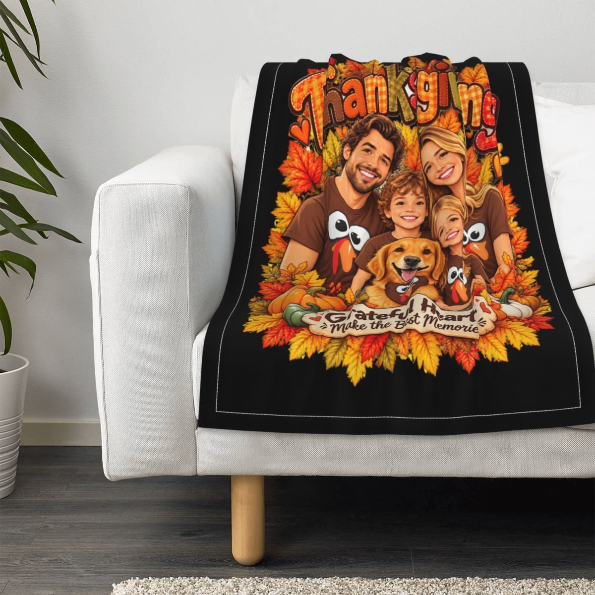 Thanksgiving Family Joy Manta para bebé de 30×40 pulgadas