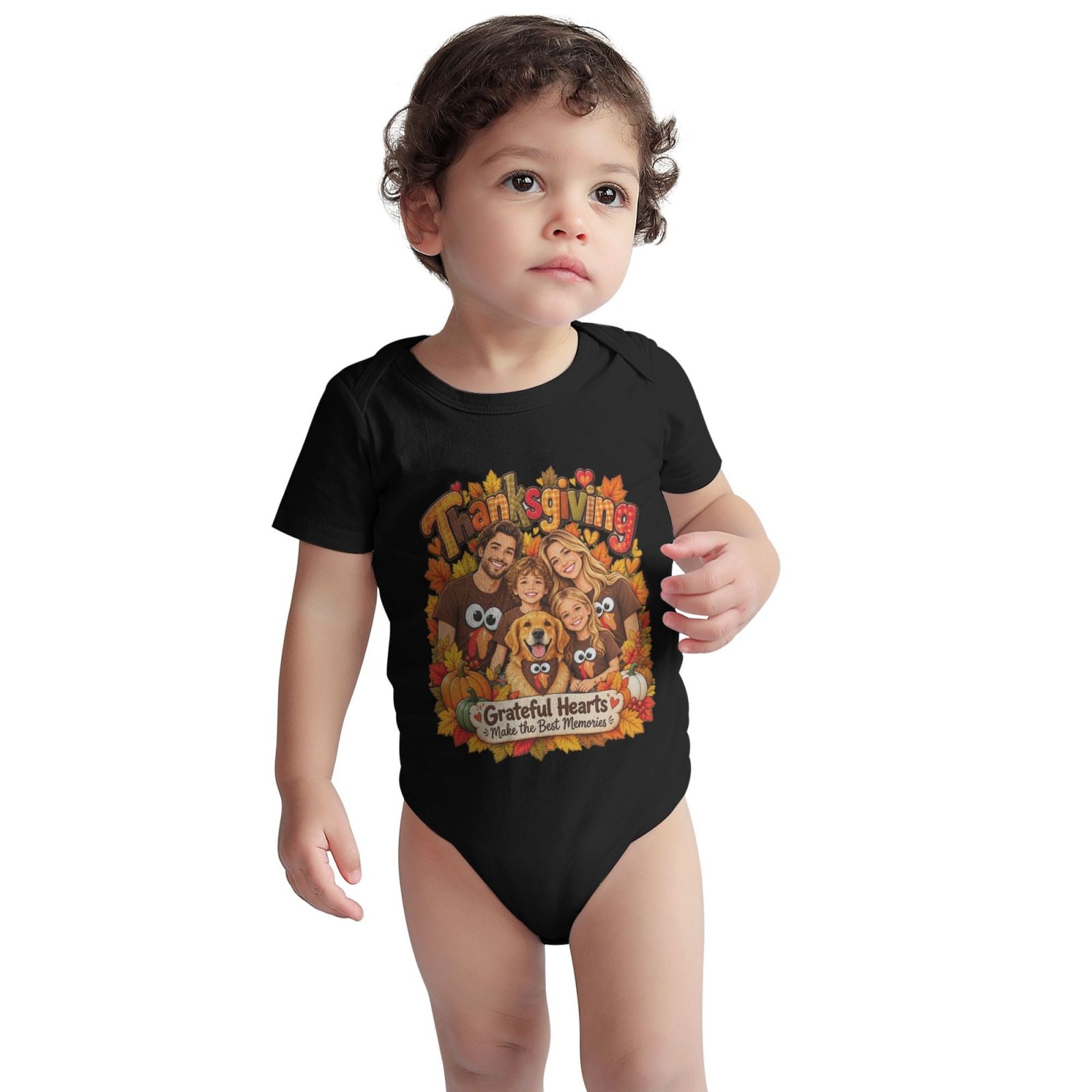 Thanksgiving Family Joy Baby Short-Sleeve Onesie