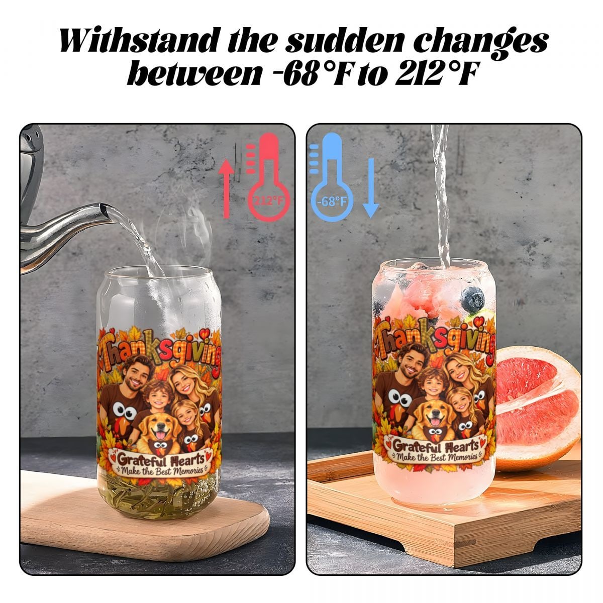 16oz Glass Can with Bamboo Lid