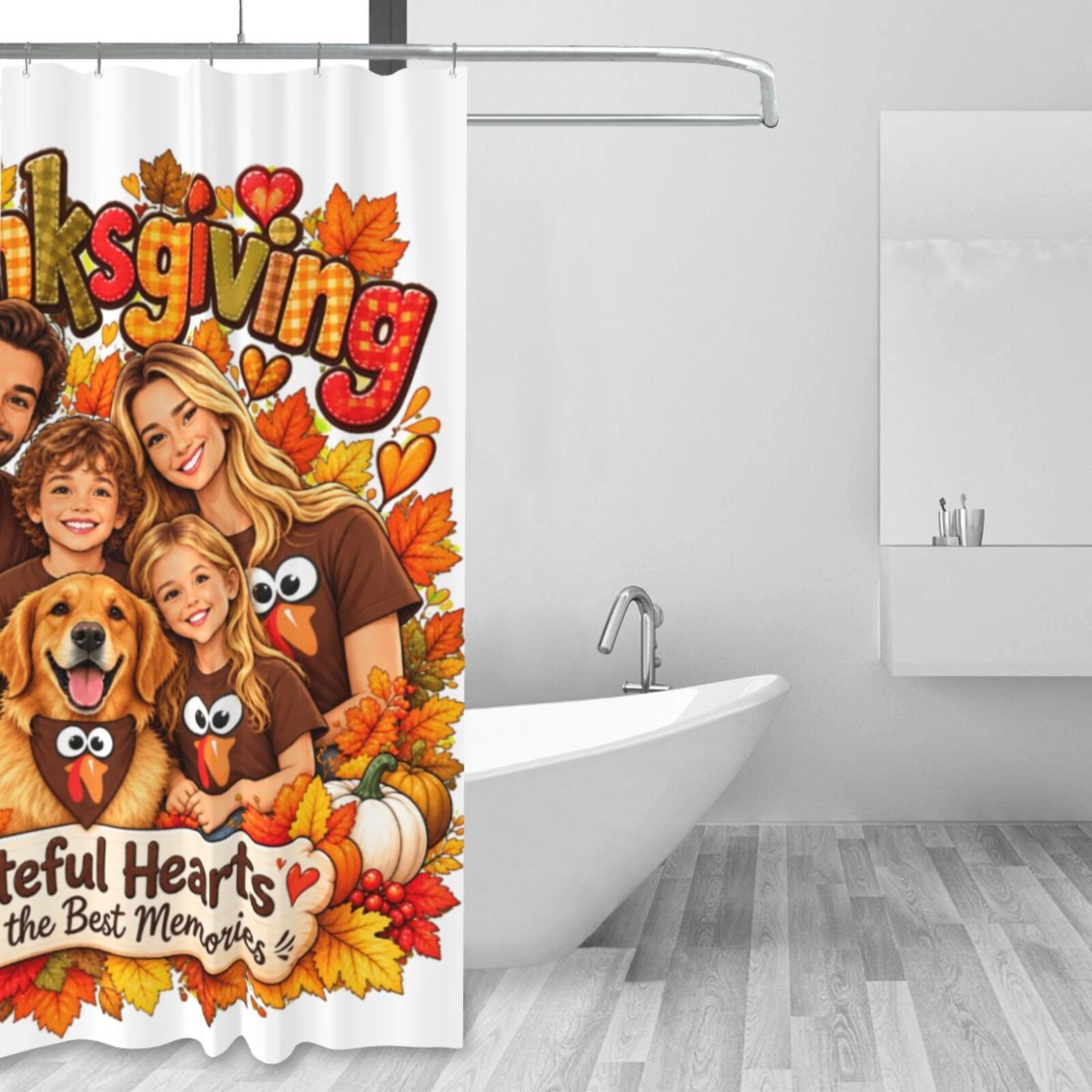 Thanksgiving Family Joy Shower Curtain 60×72 in