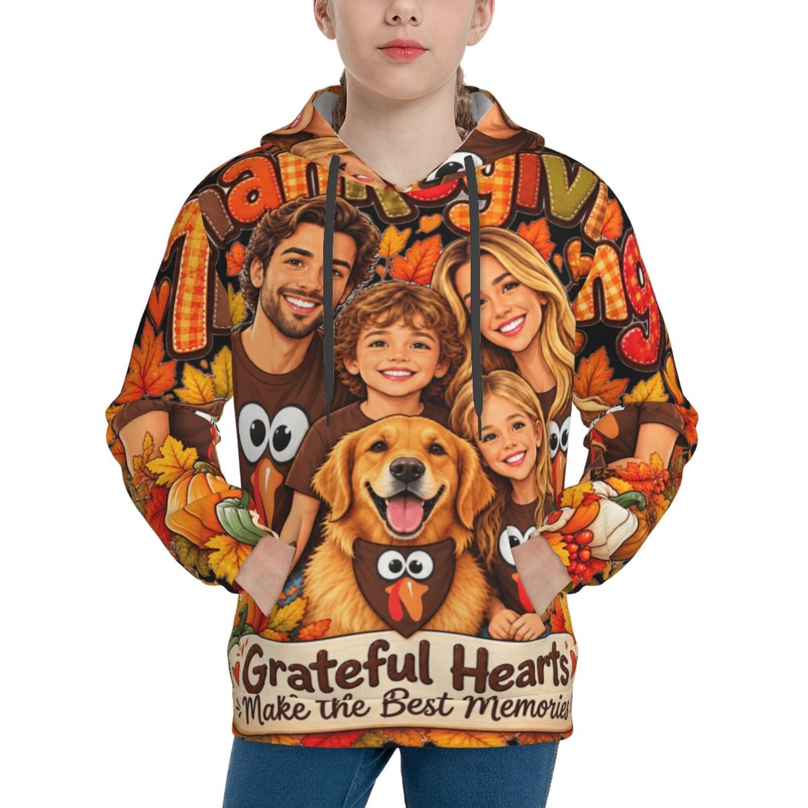 Thanksgiving Family Joy Teen Pullover Hoodie