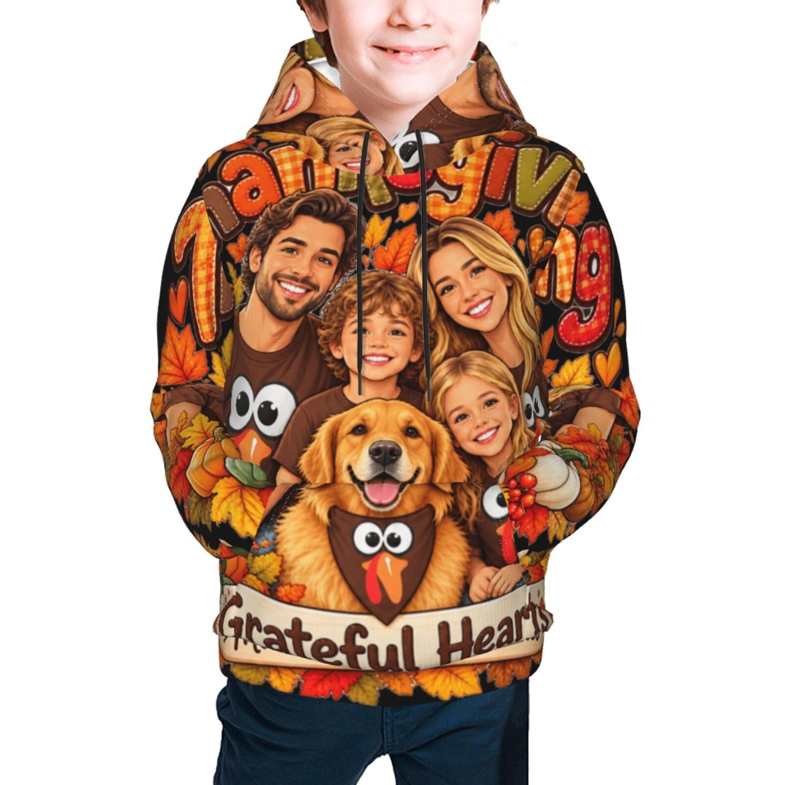 Thanksgiving Family Joy Youth Hoodie