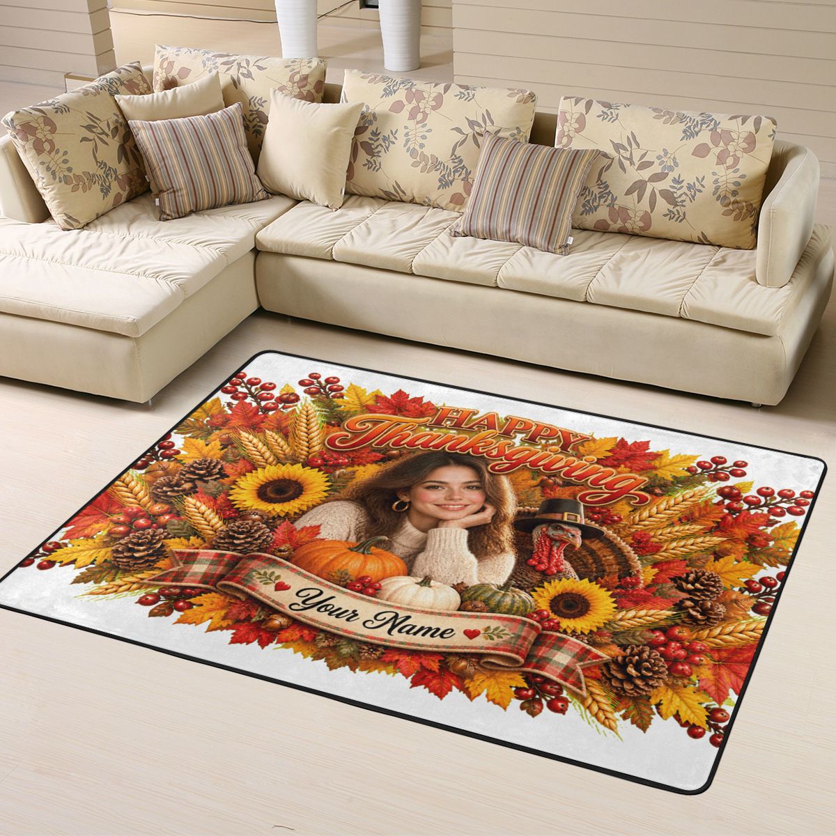 Thanksgiving Celebration Area Rug 63×48 in