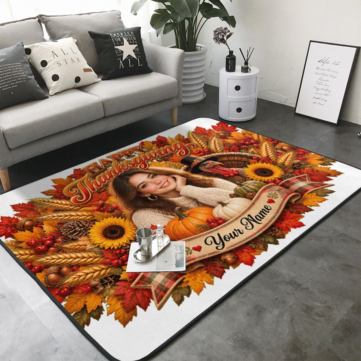 Thanksgiving Celebration Area Rug 80×58 in