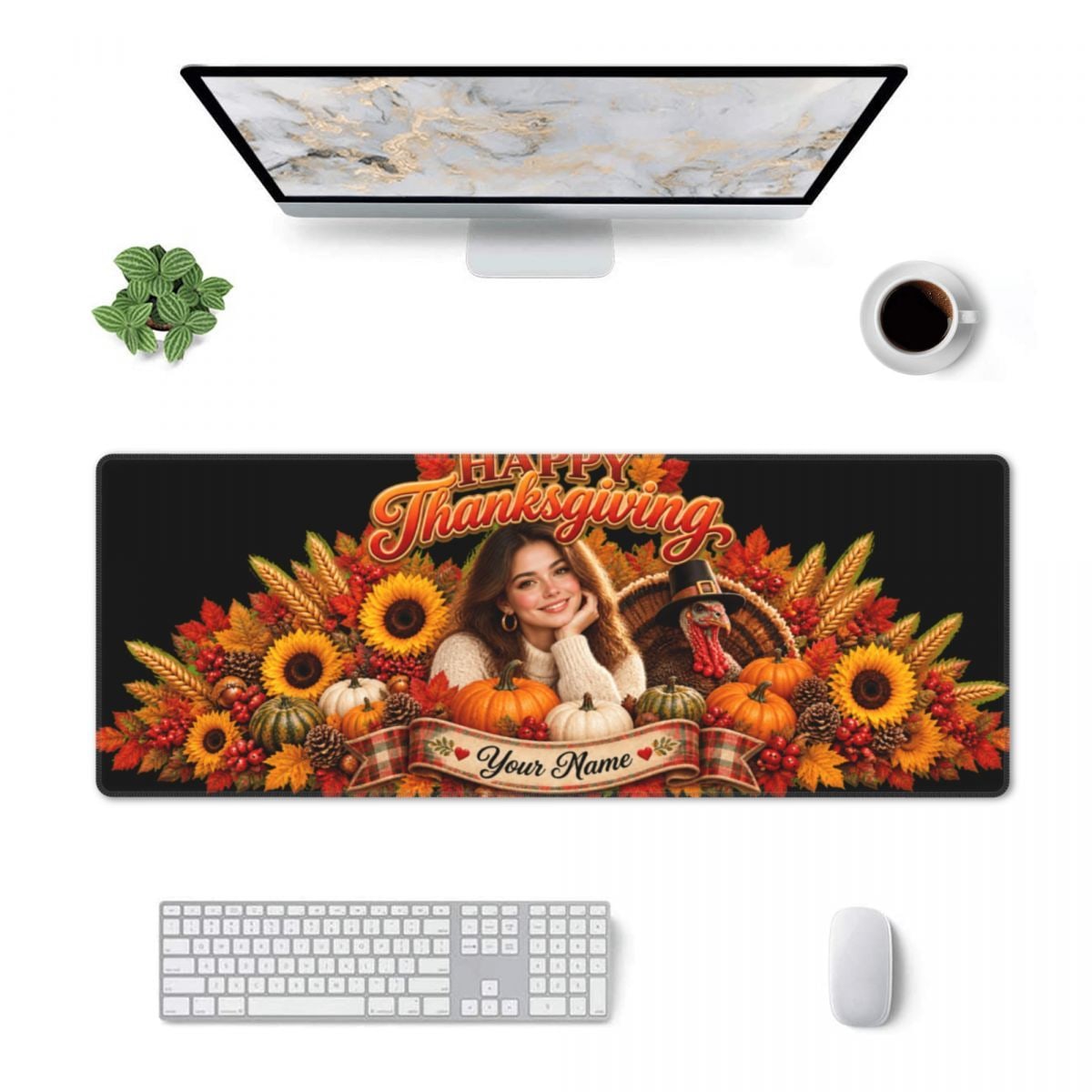 Thanksgiving Celebration Desk Mat 11.8×31.5 in