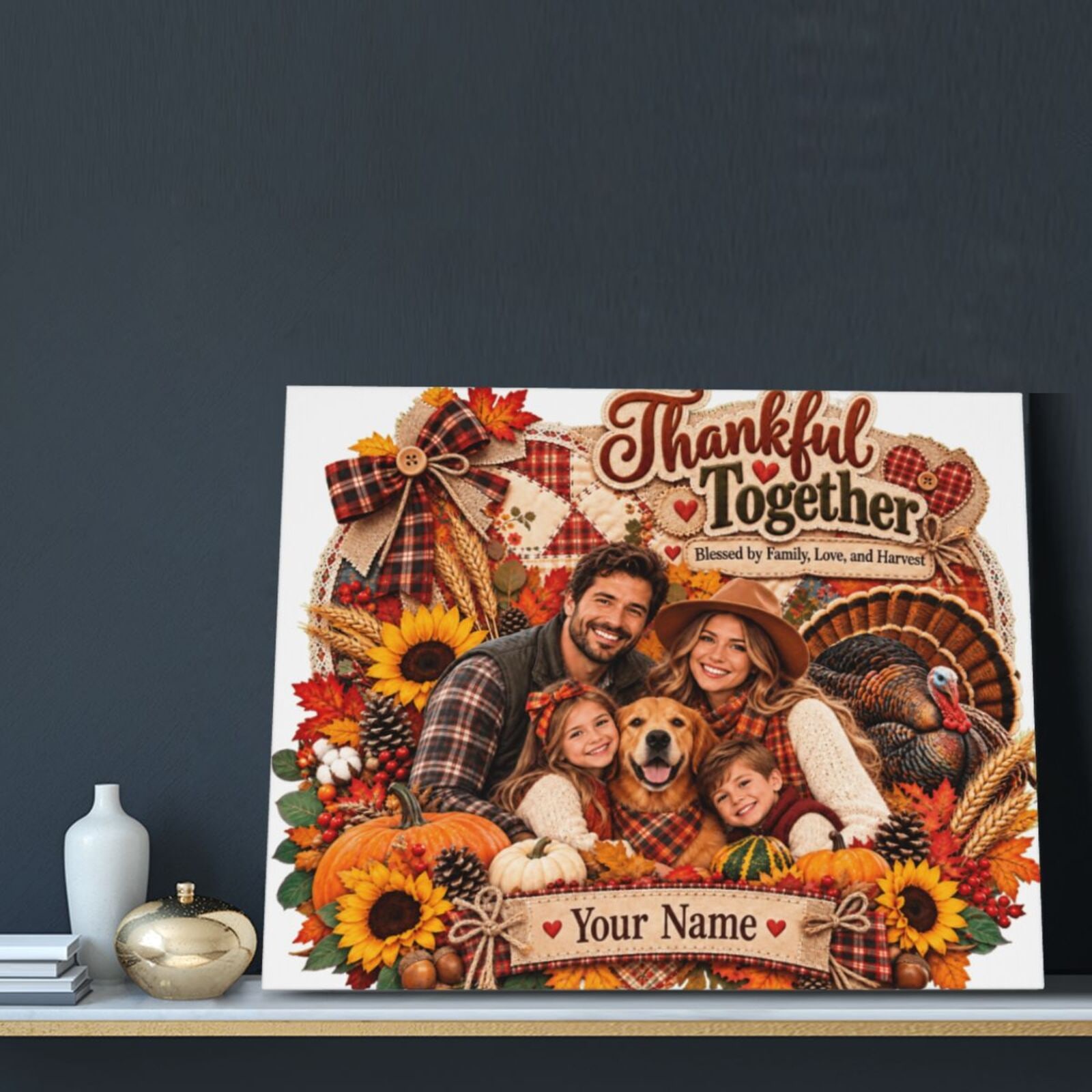 Thanksgiving Family Portrait 14 Premium-Leinwand 16×20