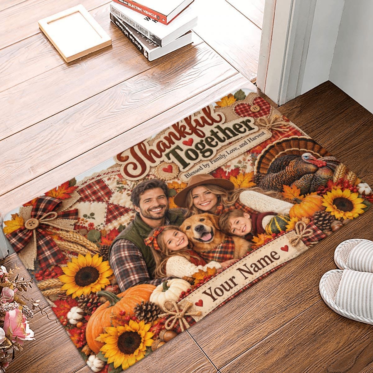 Thanksgiving Family Portrait 14 Doormat 16×24 in
