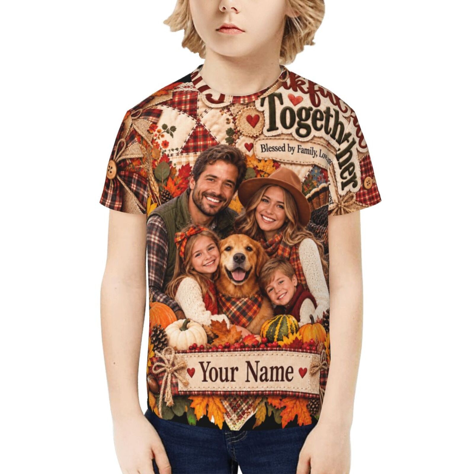 Thanksgiving Family Portrait 14 Kinder-T-Shirt