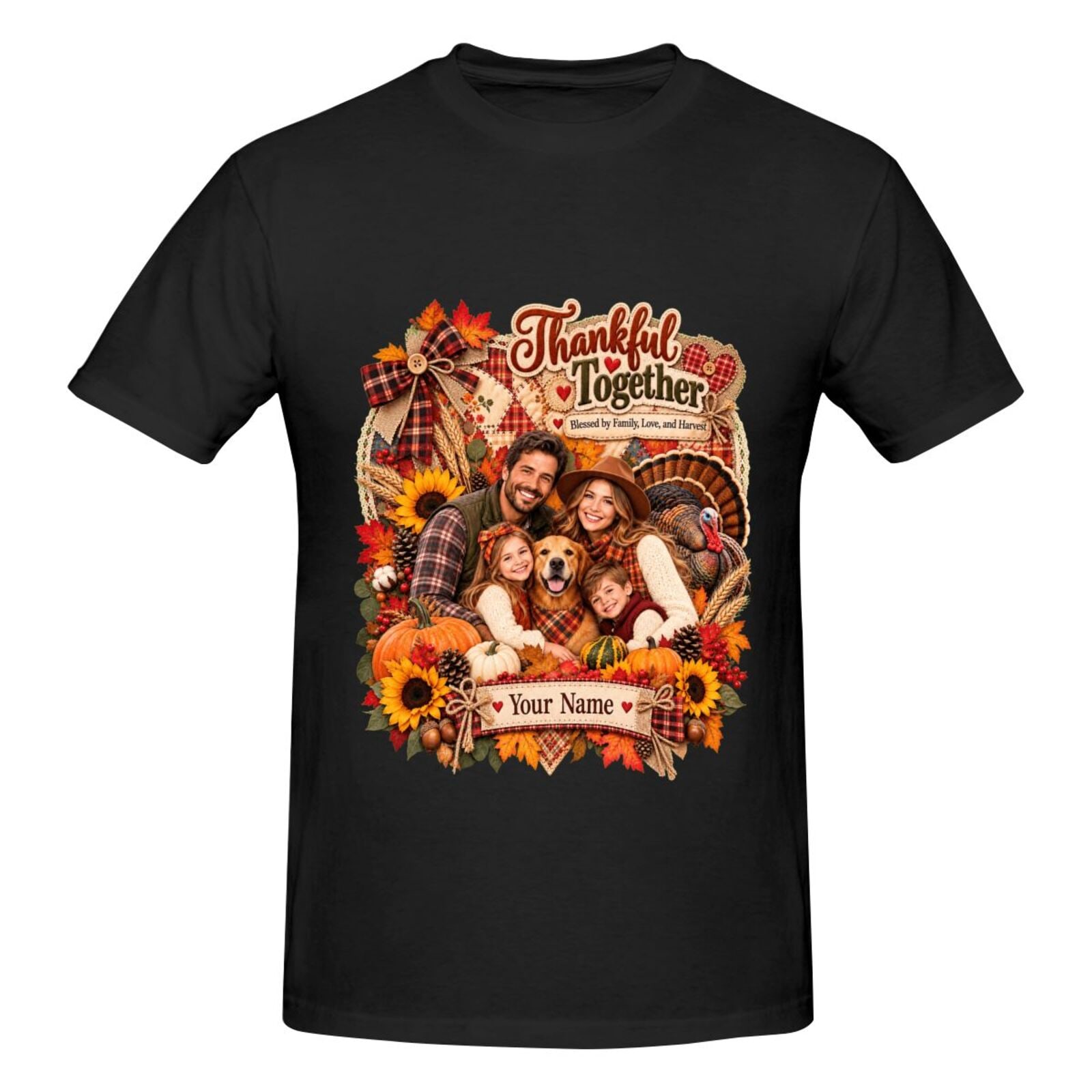 Thanksgiving Family Portrait 14 Herren-T-Shirt