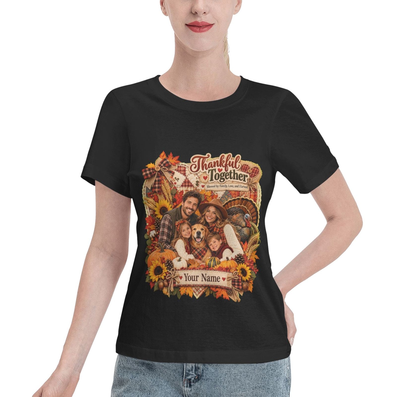 Thanksgiving Family Portrait 14 Damen-T-Shirt