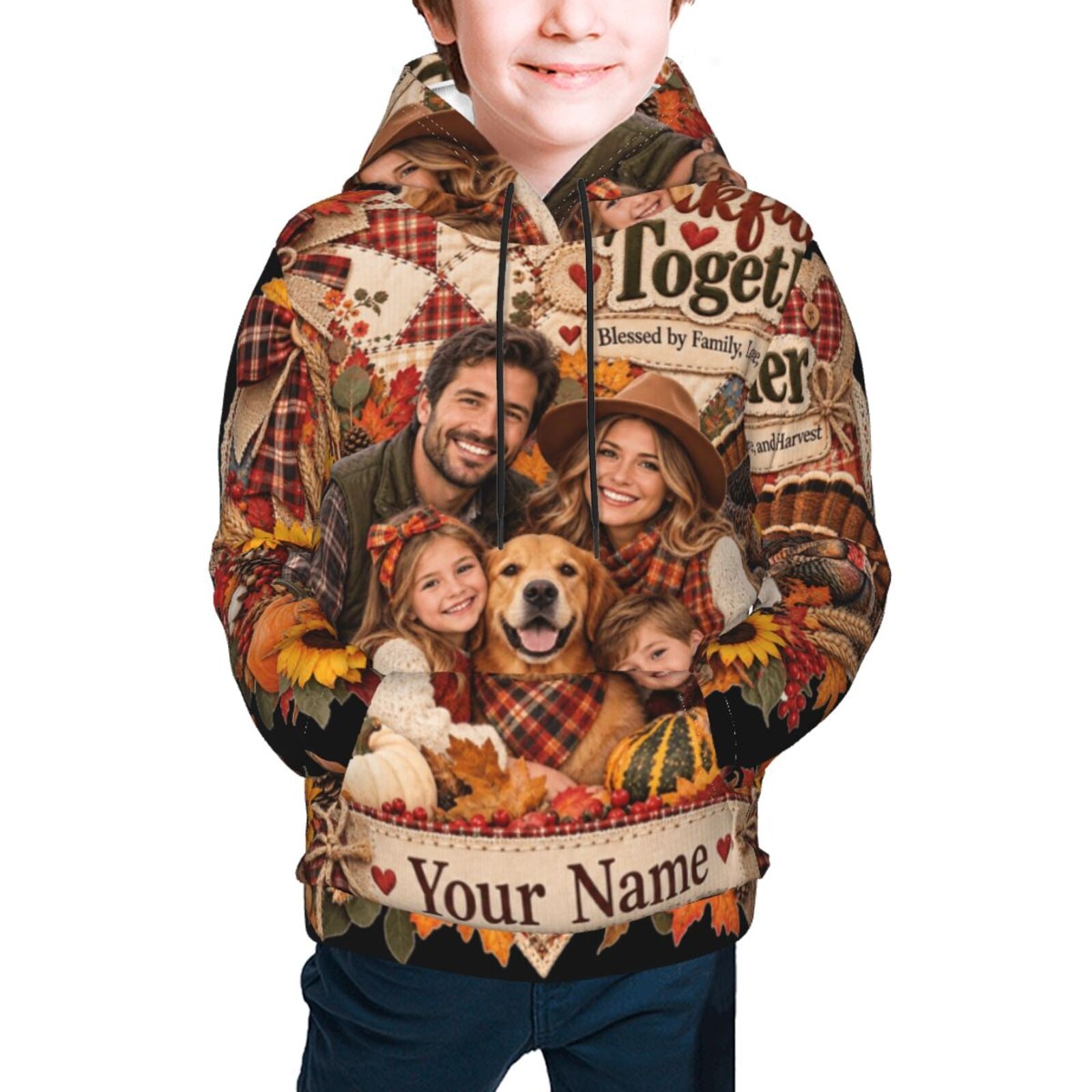 Thanksgiving Family Portrait 14 Jugend-Hoodie