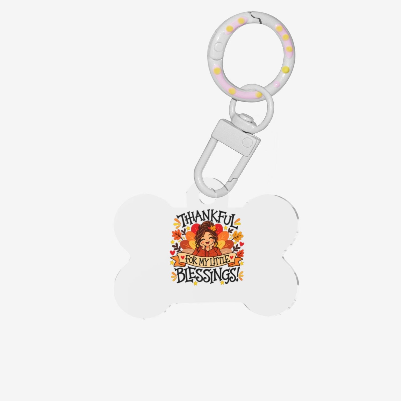 Erntedank-Dankbarkeitsporträt Bone-Shaped Pet ID Tag